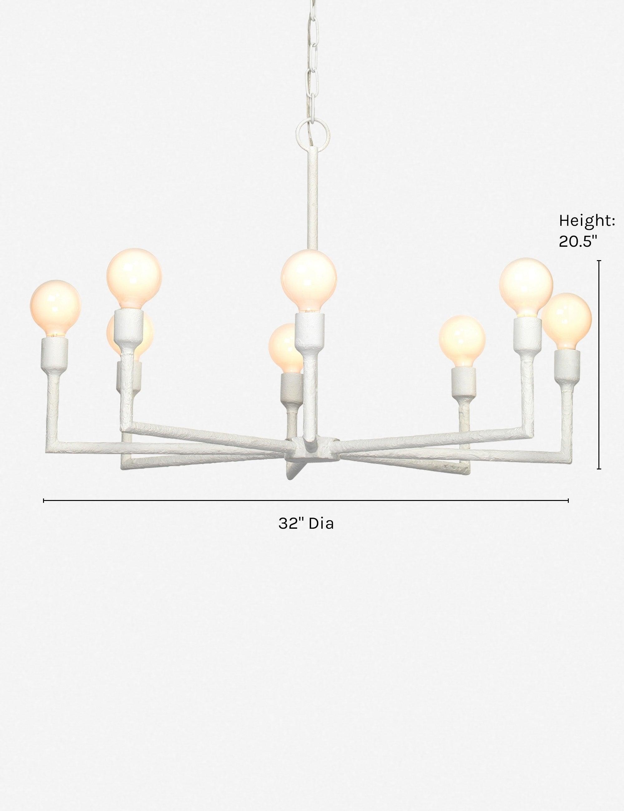 Jamie Young Park 8-Light White Gesso Modern Chandelier