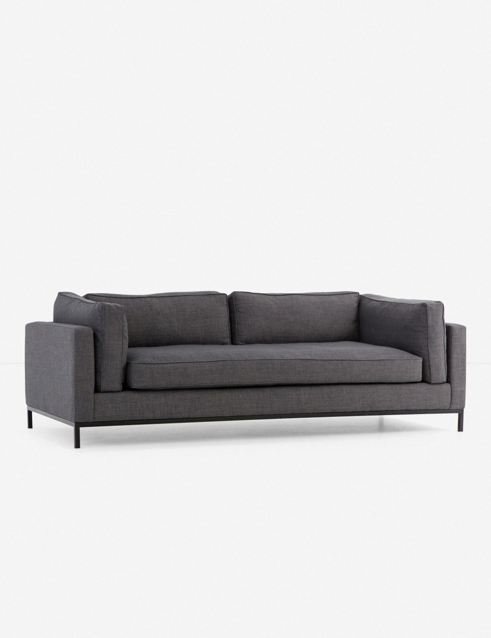 Bennett Charcoal Linen Herringbone Track Arm Sofa