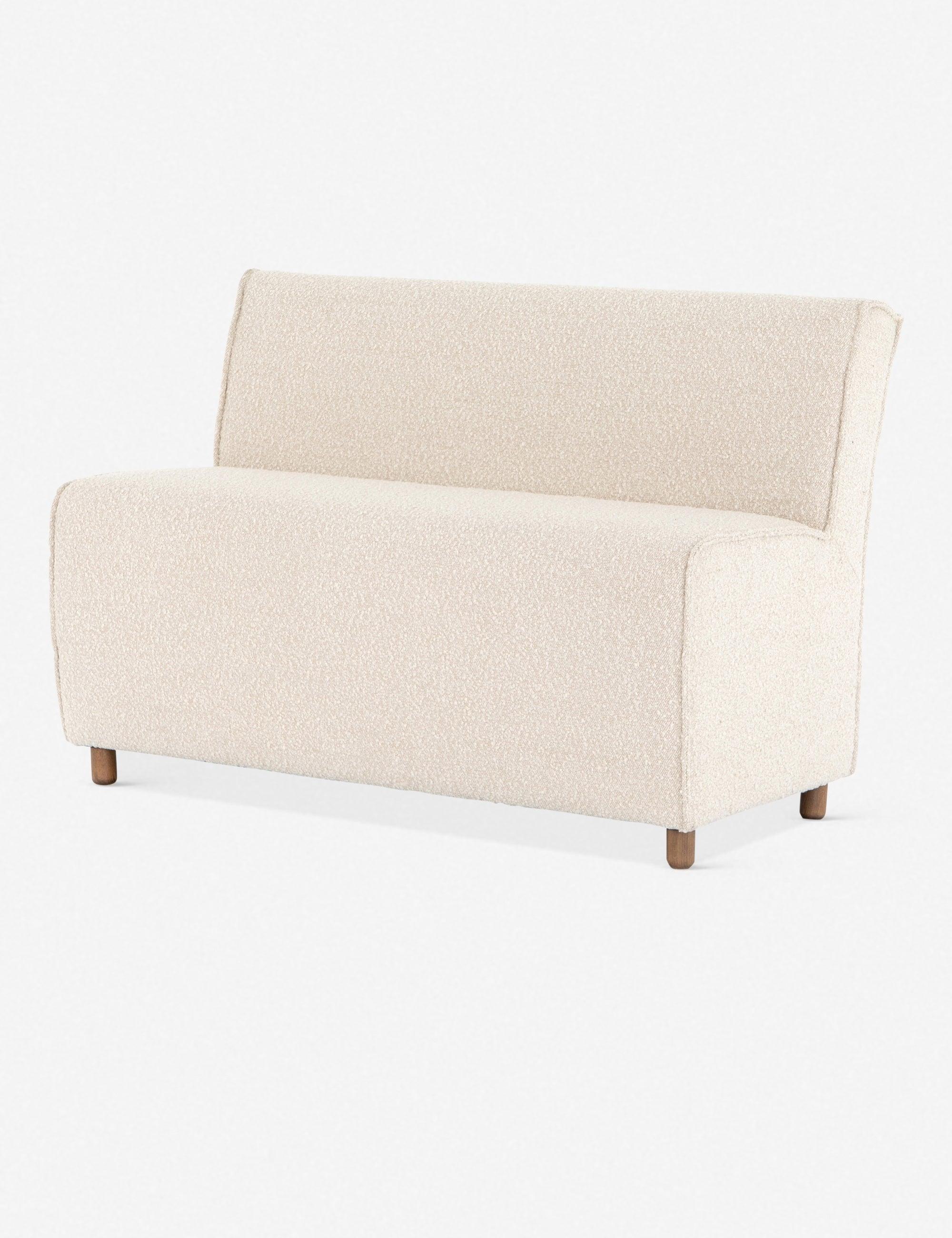 Modern Cream Boucle Upholstered Dining Bench - 48.5"