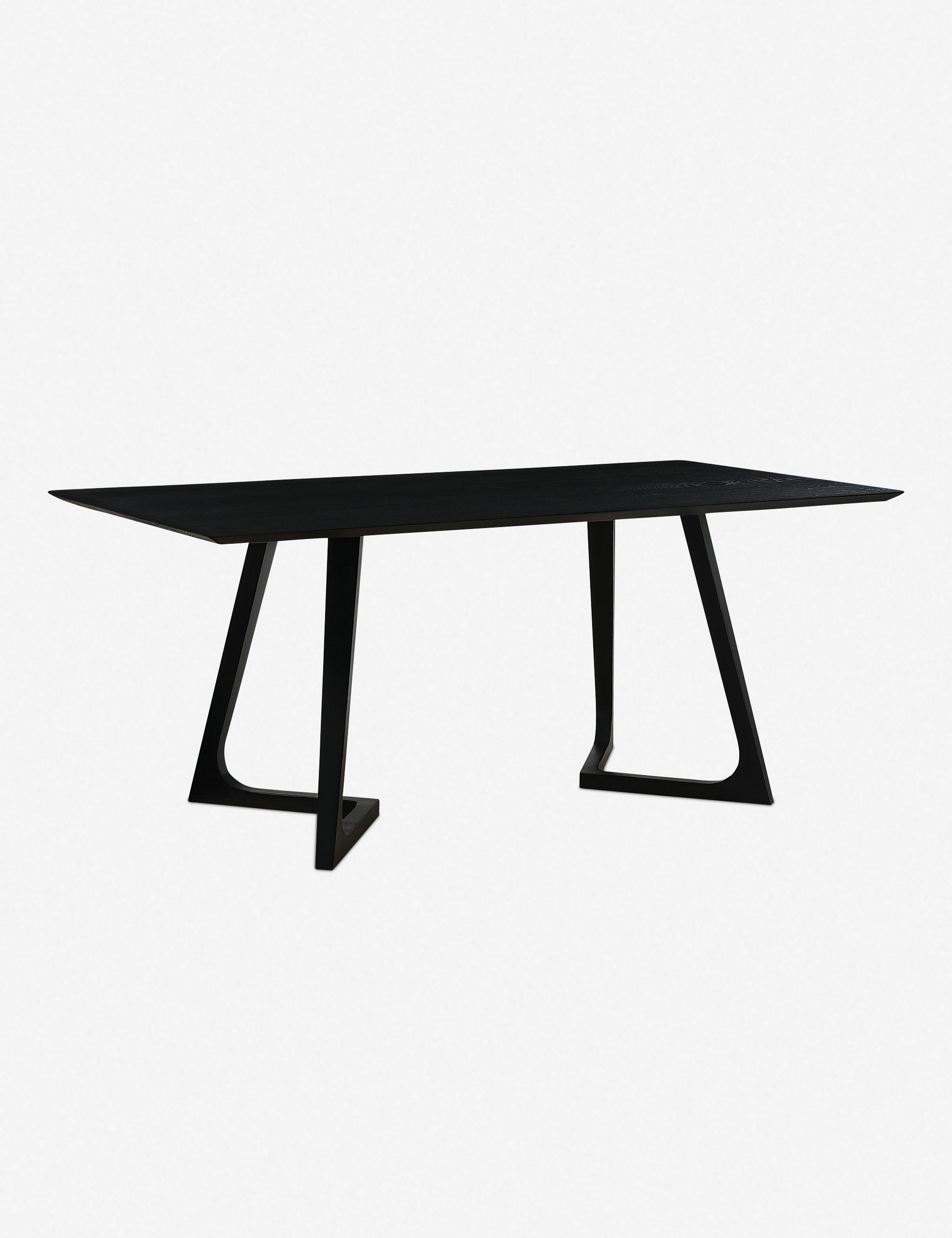 Modern Mid-Century Black Ash Wood 71'' Rectangular Dining Table