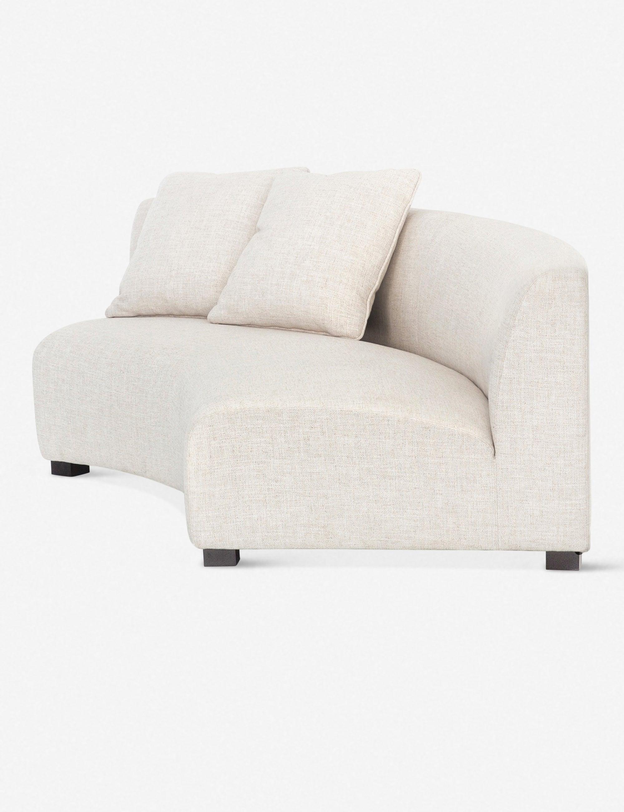 Saban Curved Sofa - Ivory Linen / Left-Facing