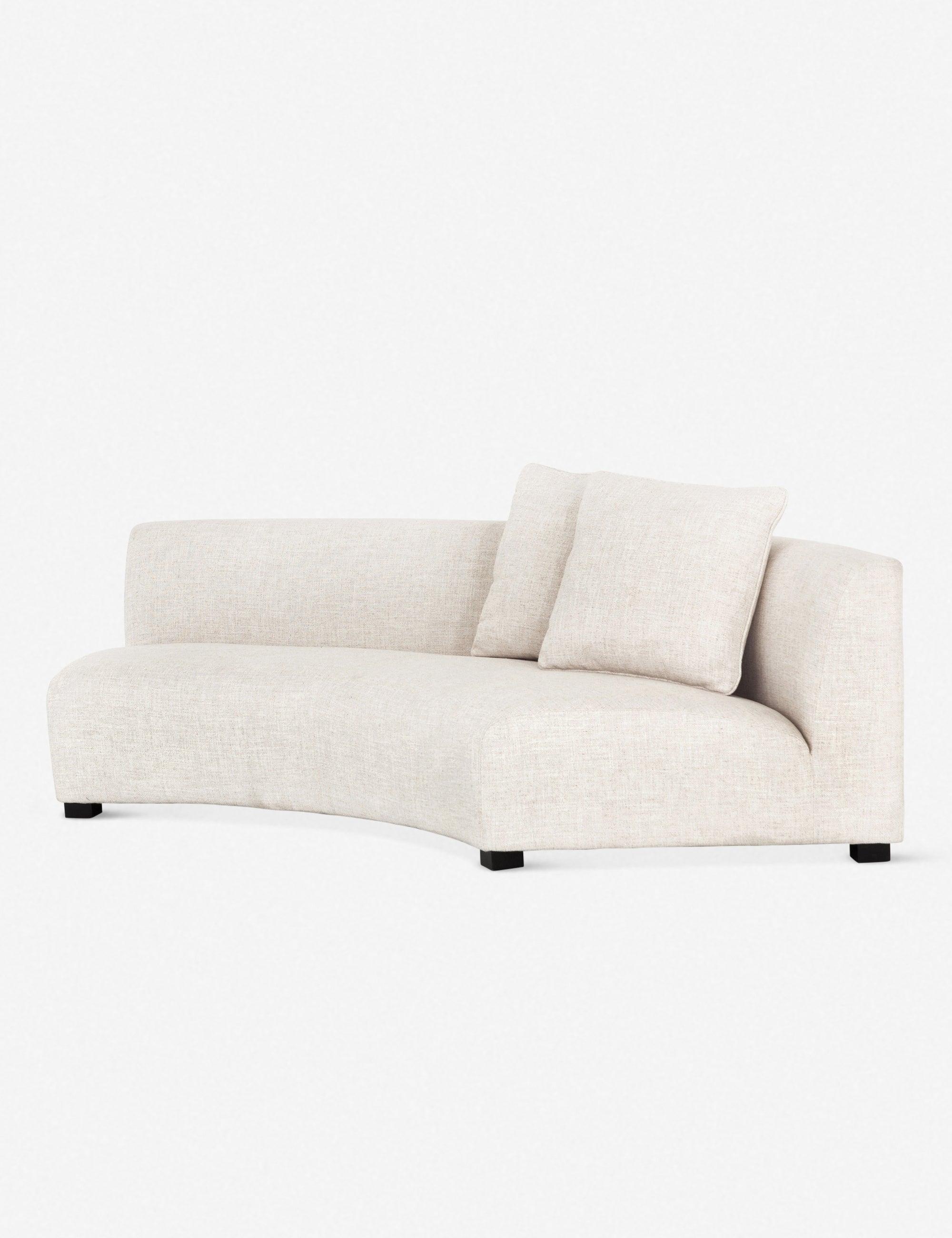 Saban Curved Sofa - Ivory Linen / Right-Facing