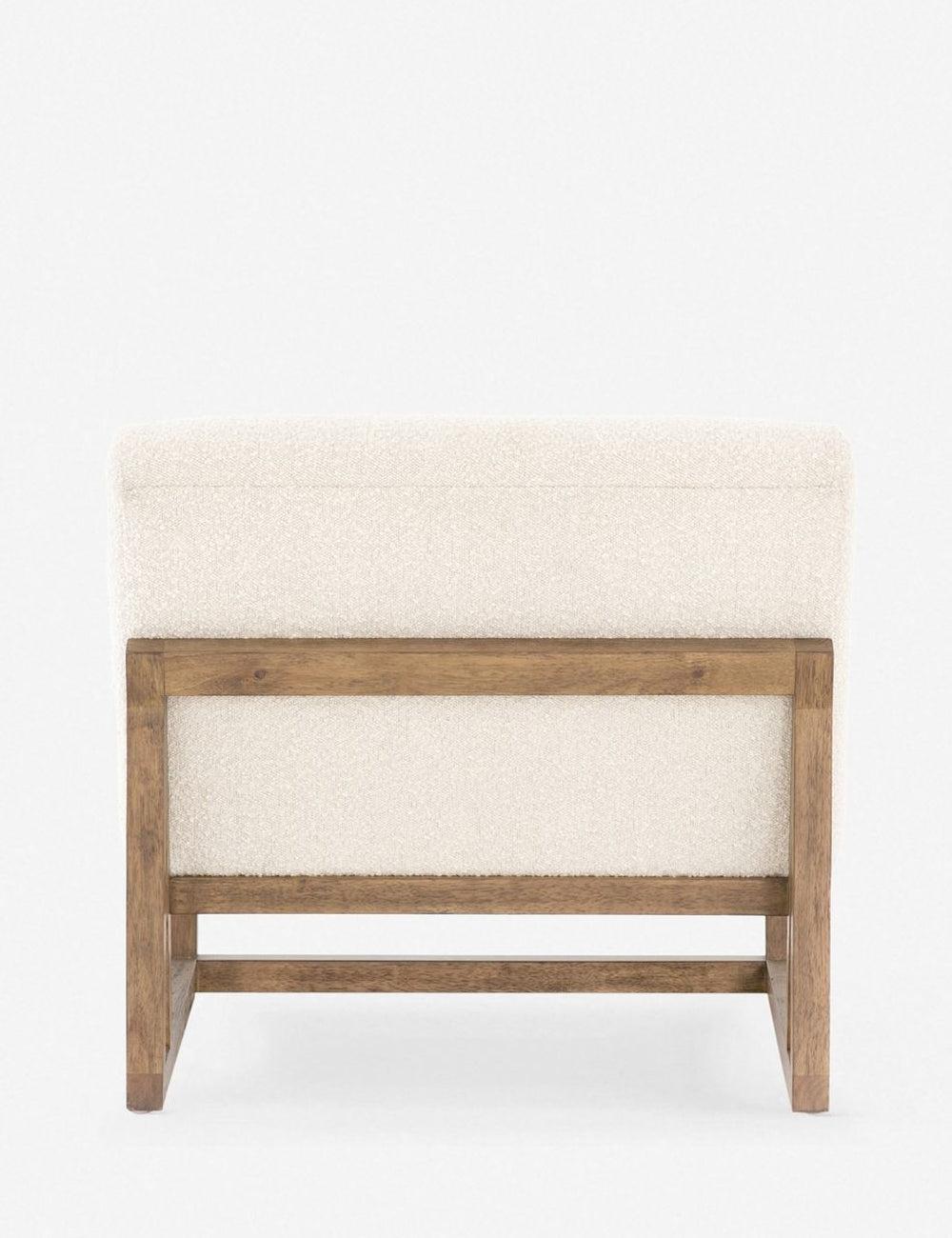 Kansia Modern Angular Wood Base Boucle Accent Chair