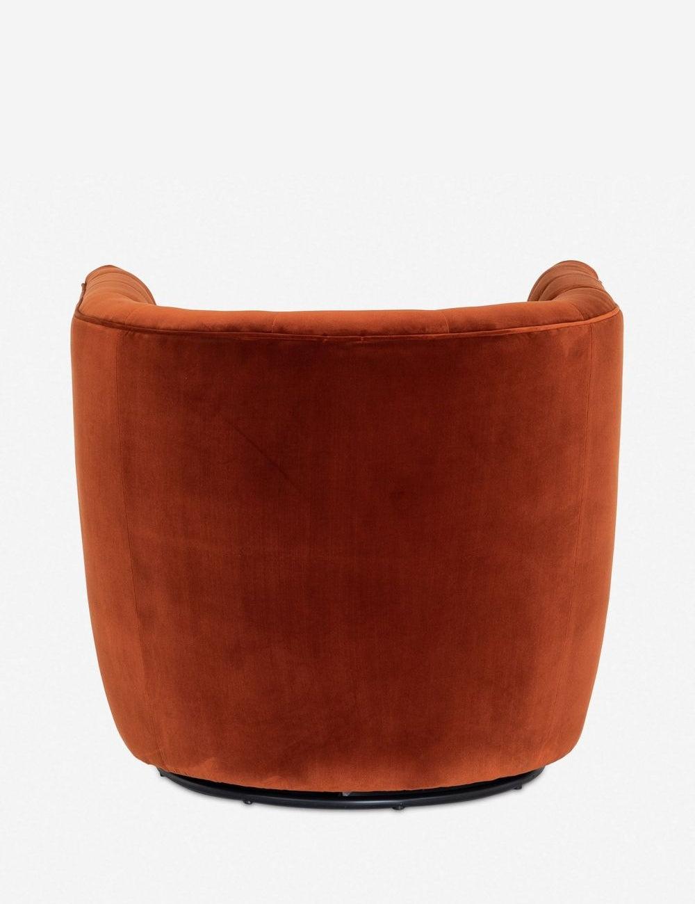 Lilith Swivel Chair - Rust Velvet