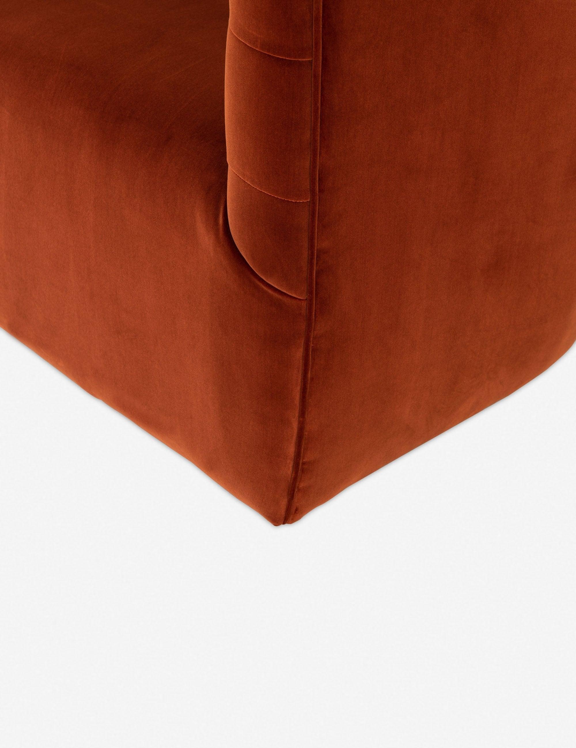 Lilith Swivel Chair - Rust Velvet