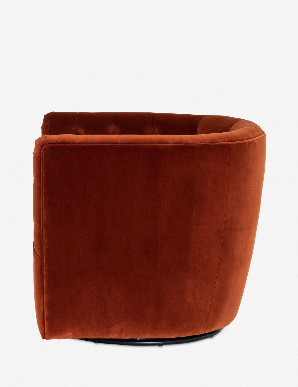Lilith Swivel Chair - Rust Velvet