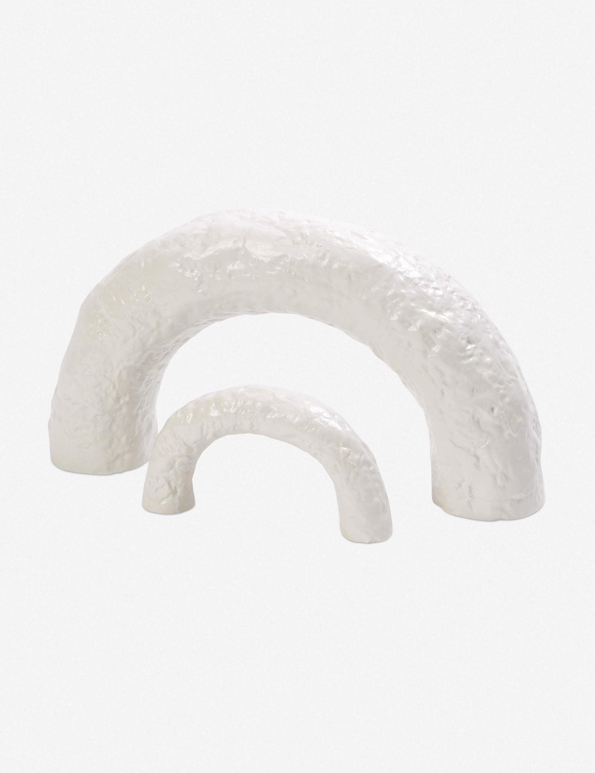 Germain Matte White Ceramic Arch Sculpture - Small