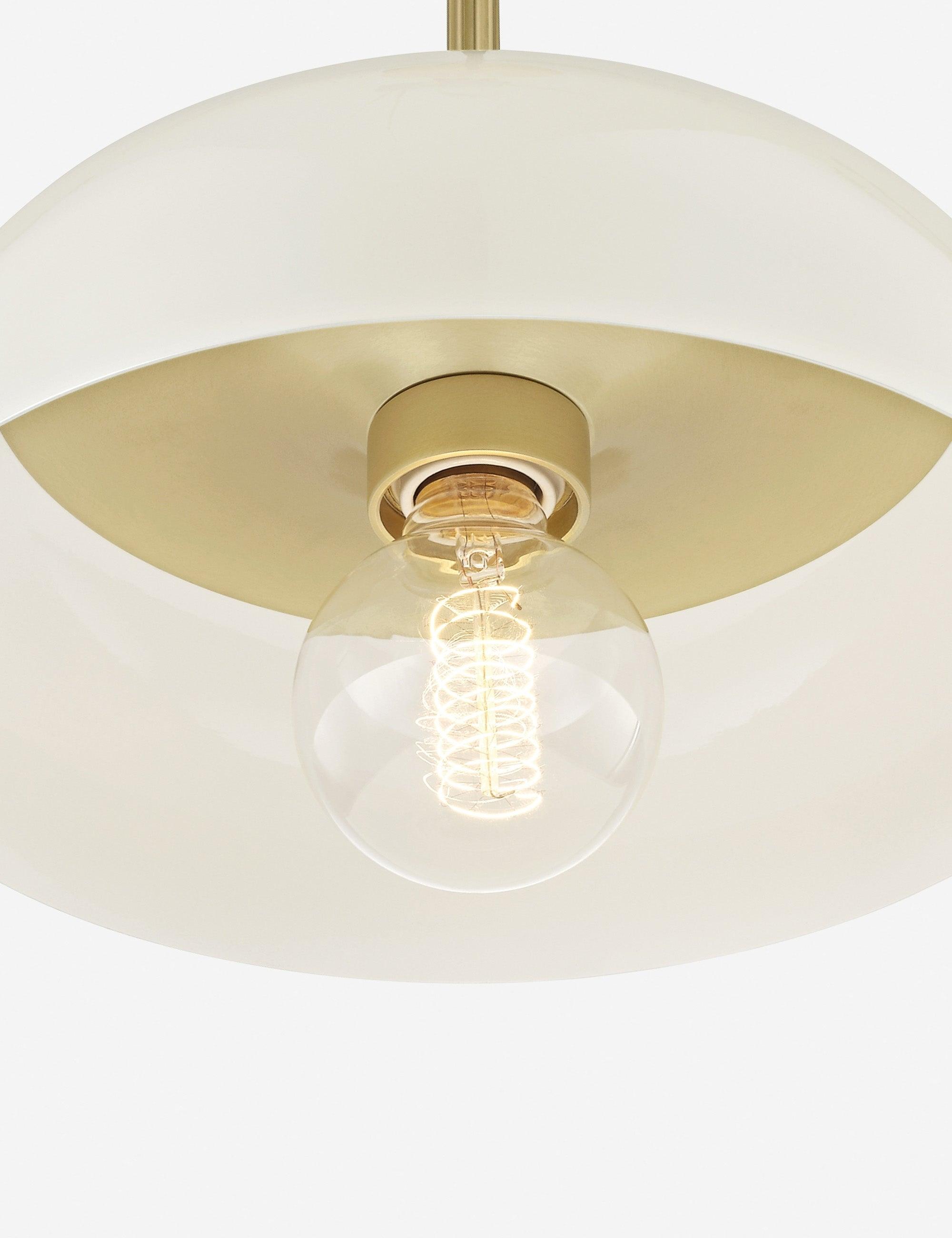Dea Pendant Light - Aged Brass and Cream / Large