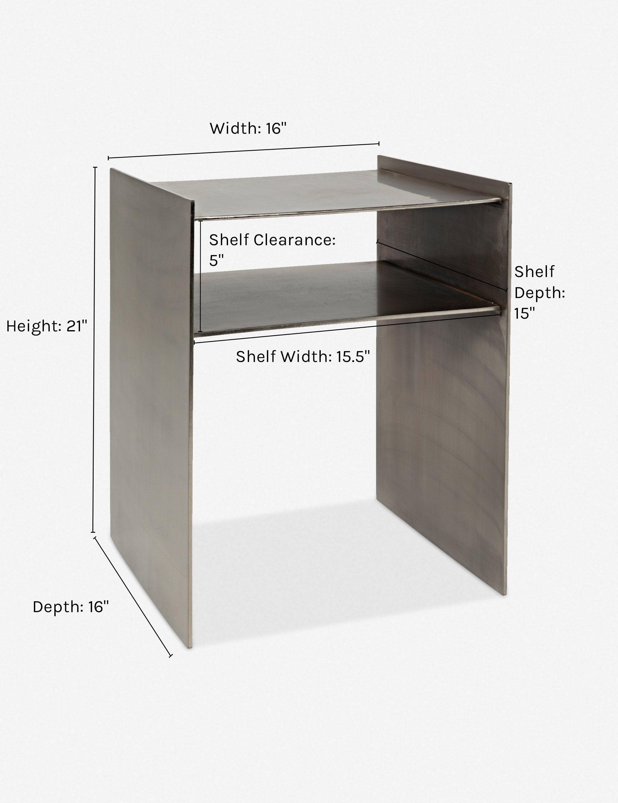 Denice Nightstand - Antique Silver