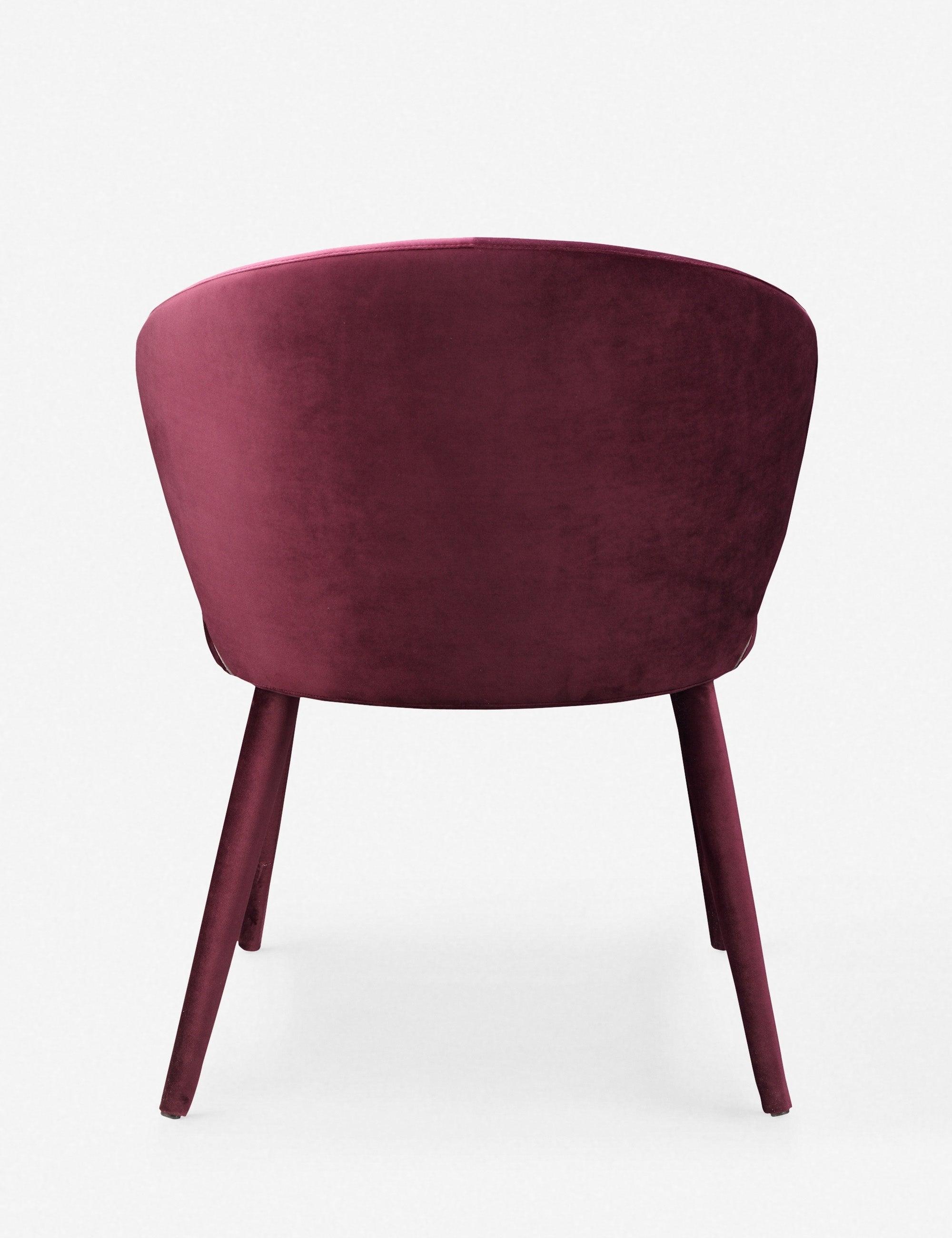 Elegant Purple Velvet Upholstered Side Chair with Metal Frame