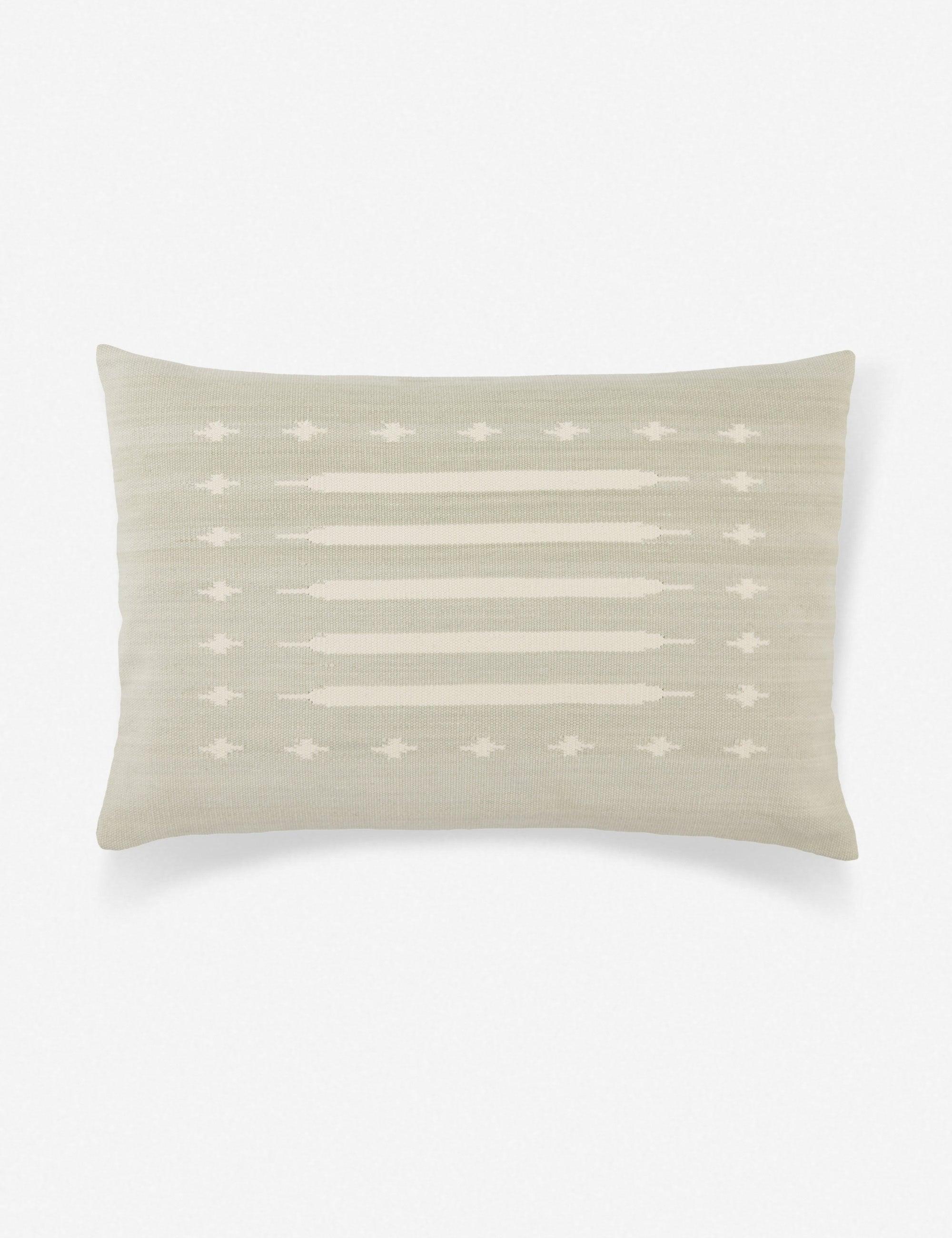 Lina Lumbar Pillow - Light Gray / 24" x 16" / Polyester