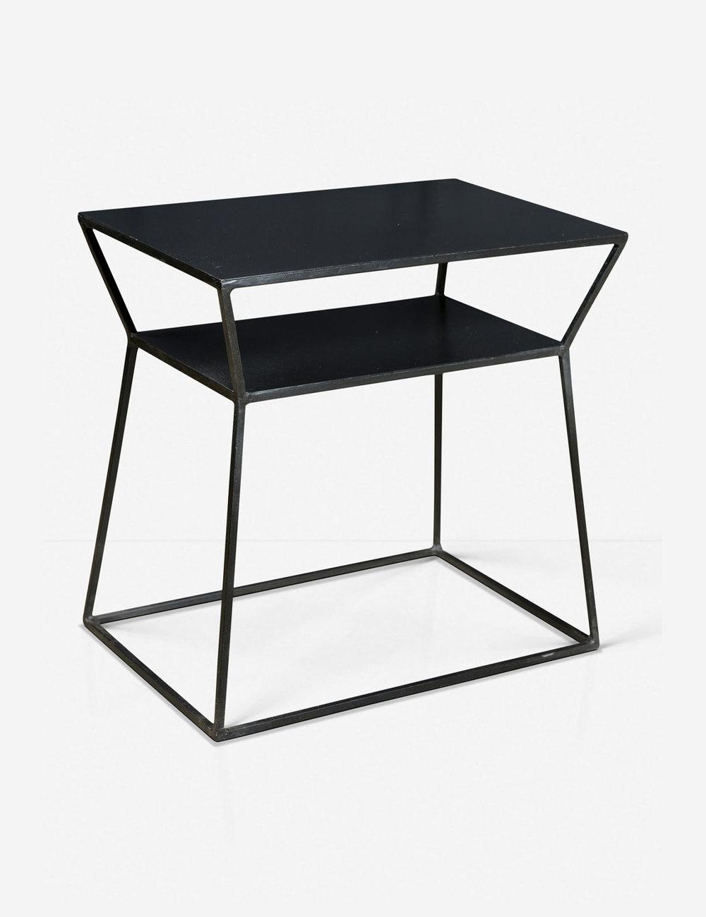 Osaka Sleek Black Metal Rectangular Side Table