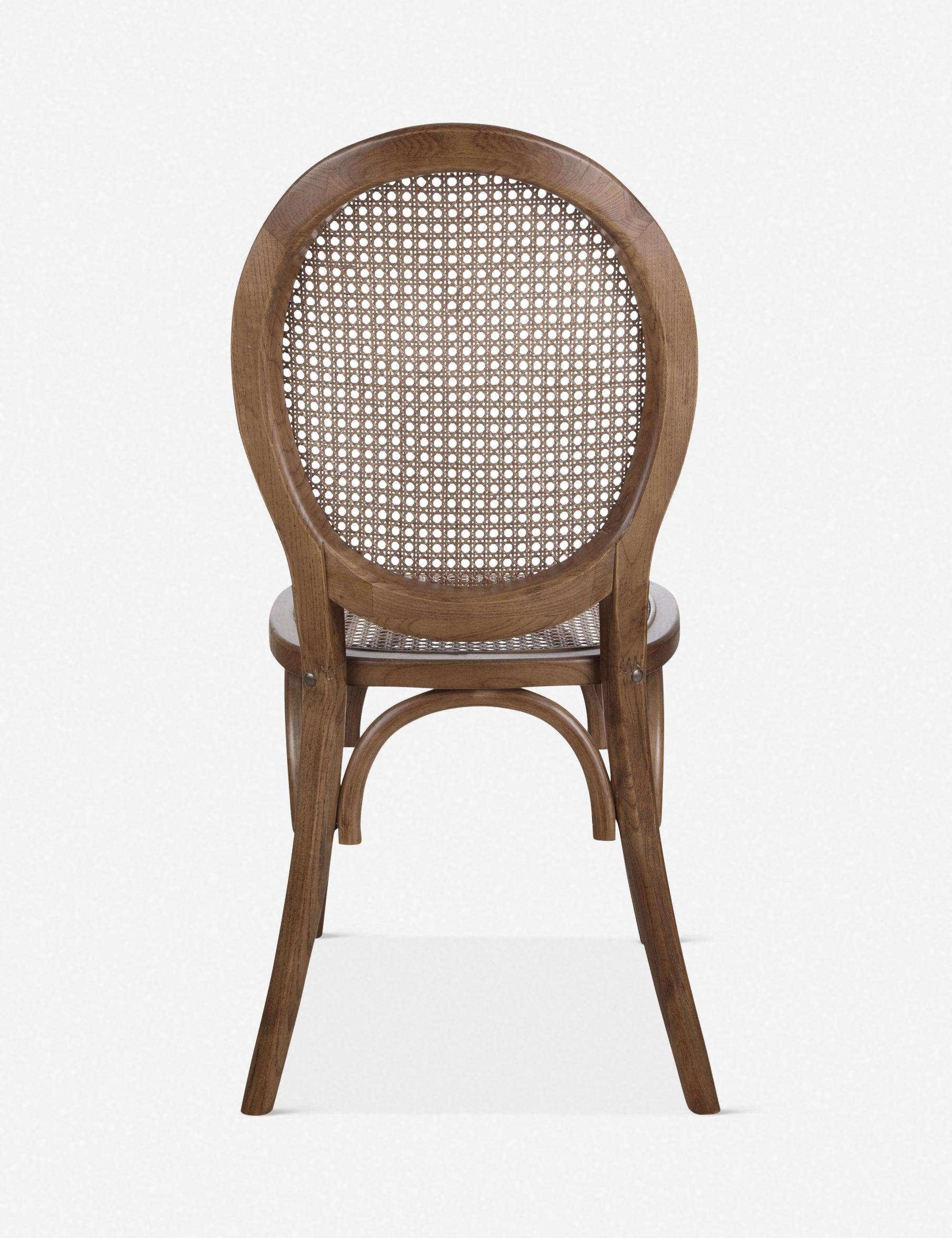 Scandinavian Inspired Brown Cane Wood Side Chair