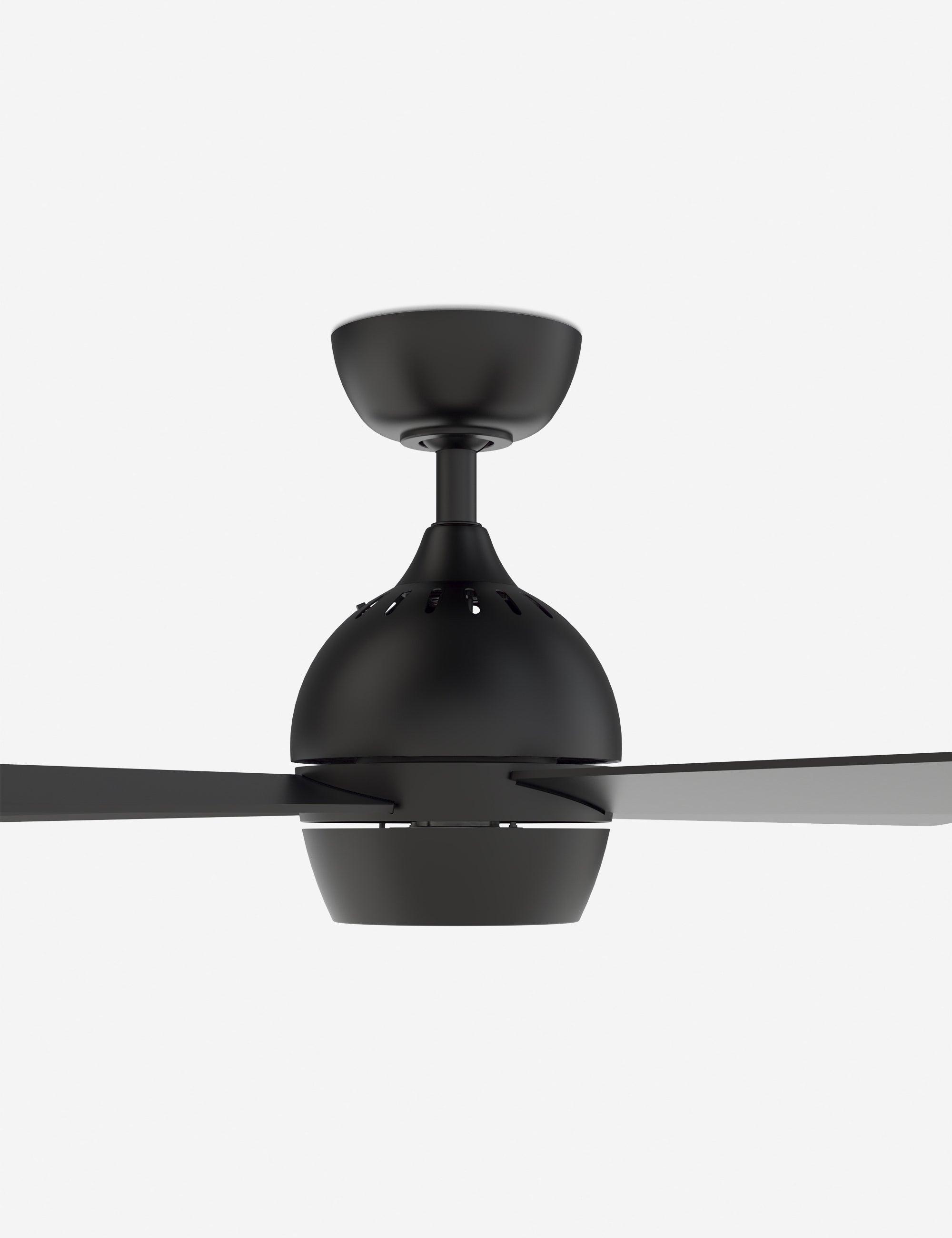 Kwad 44" Black Wood Blade Ceiling Fan with LED Light & Remote