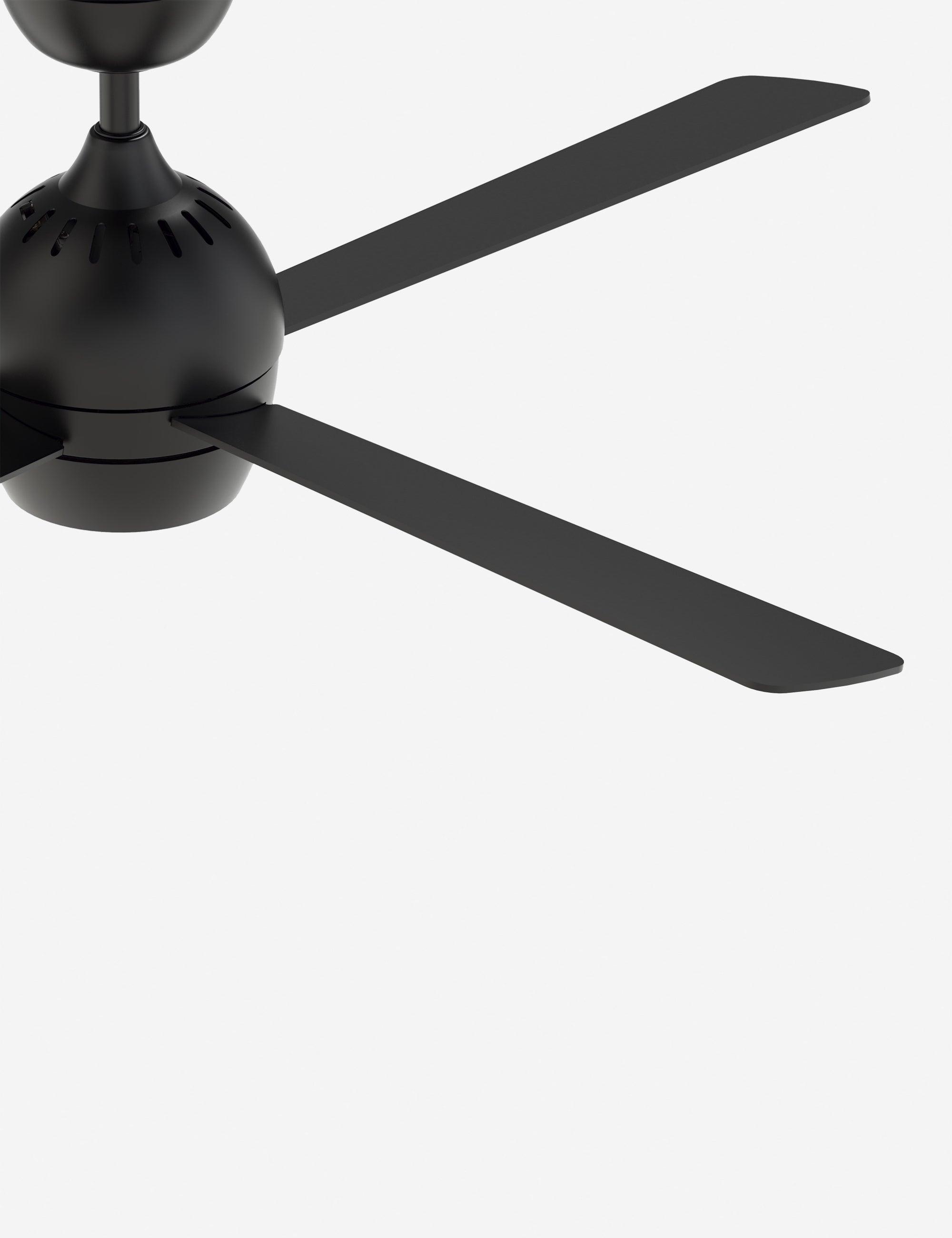 Kwad 44" Black Wood Blade Ceiling Fan with LED Light & Remote