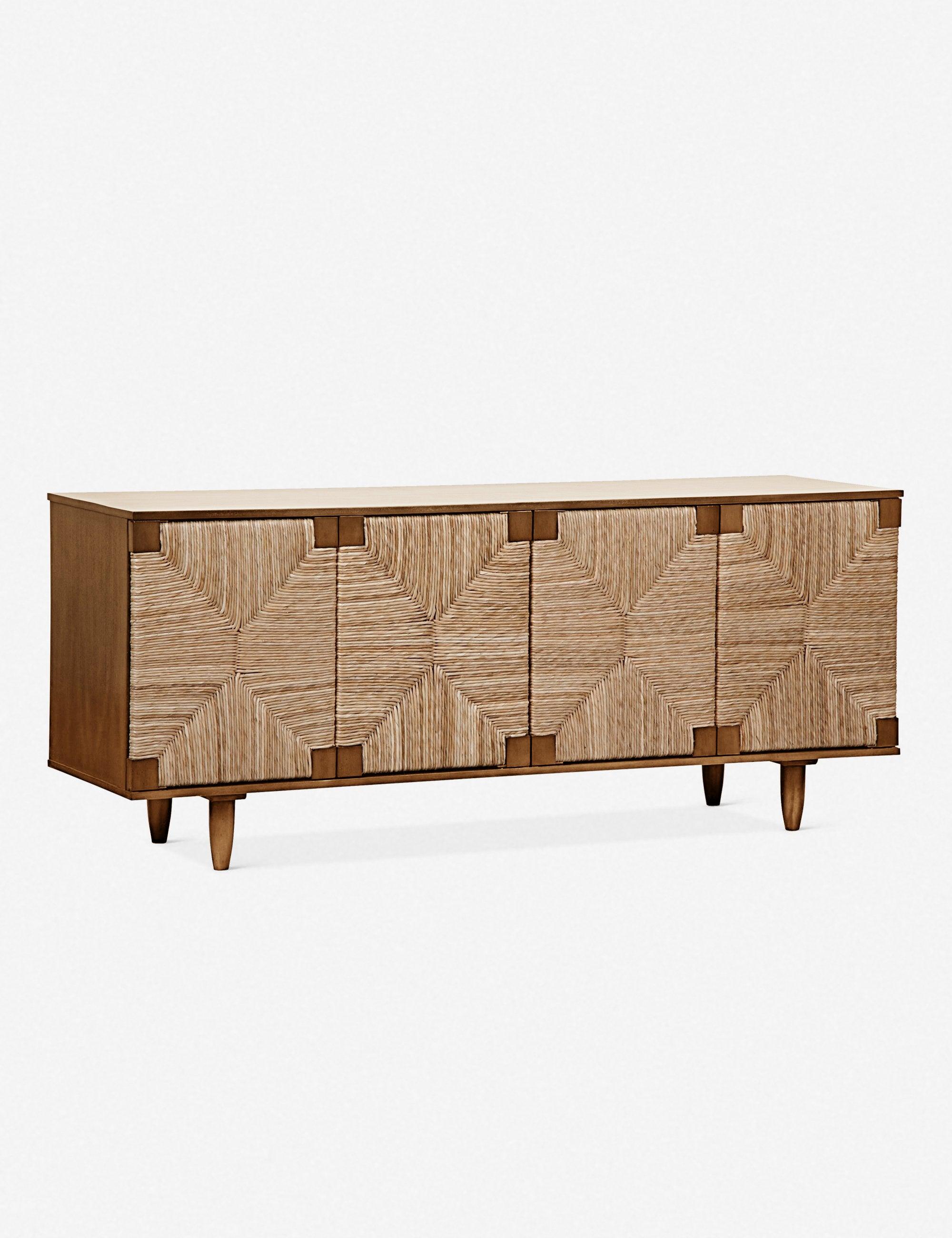 Sian Rush Seagrass and Teak Sideboard - Natural Finish