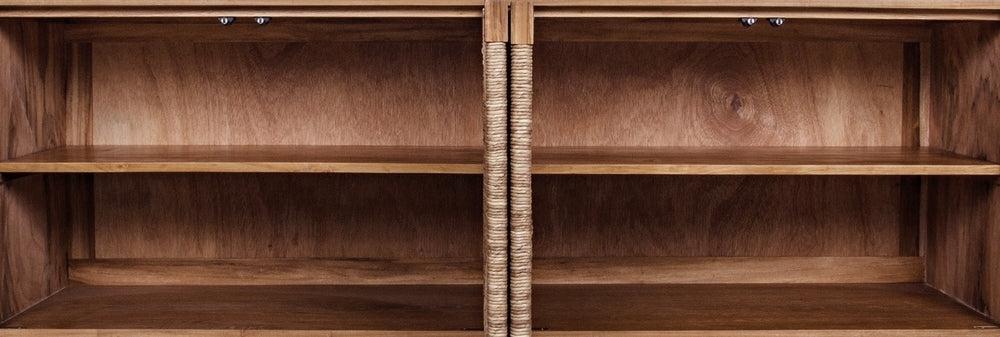 Sian Rush Seagrass and Teak Sideboard - Natural Finish