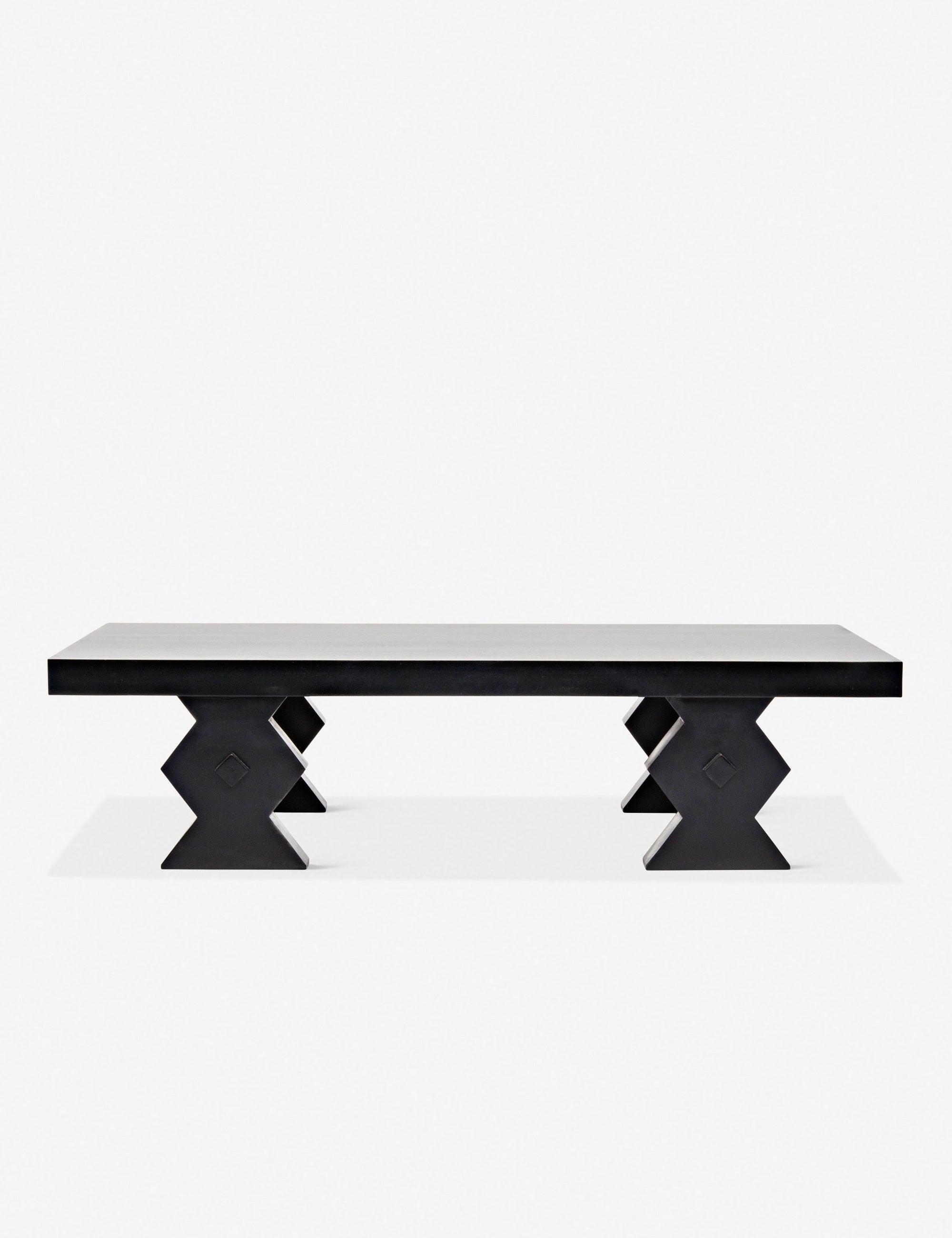 Masaro Hand-Carved Mahogany 38'' Coffee Table in Hand-Rubbed Black