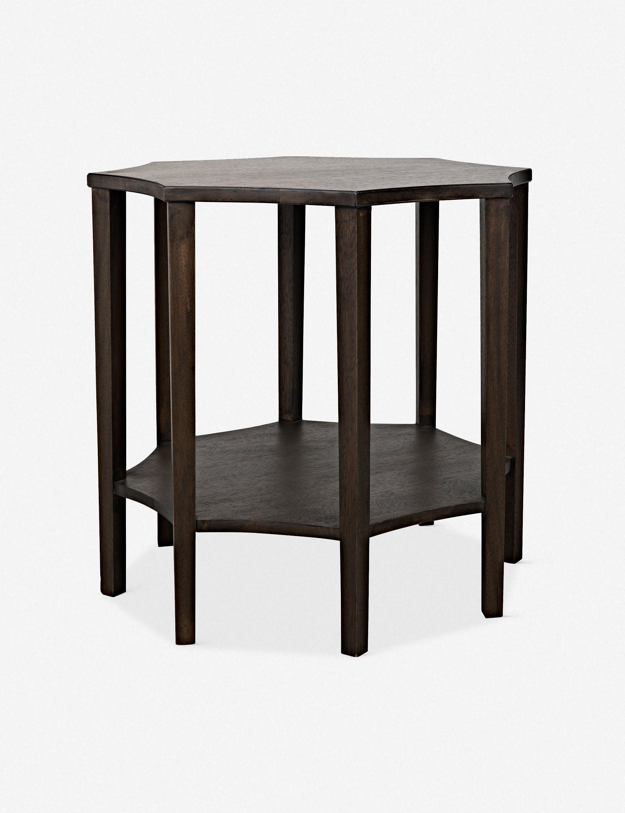 Ariana Octagonal Ebony Walnut Side Table