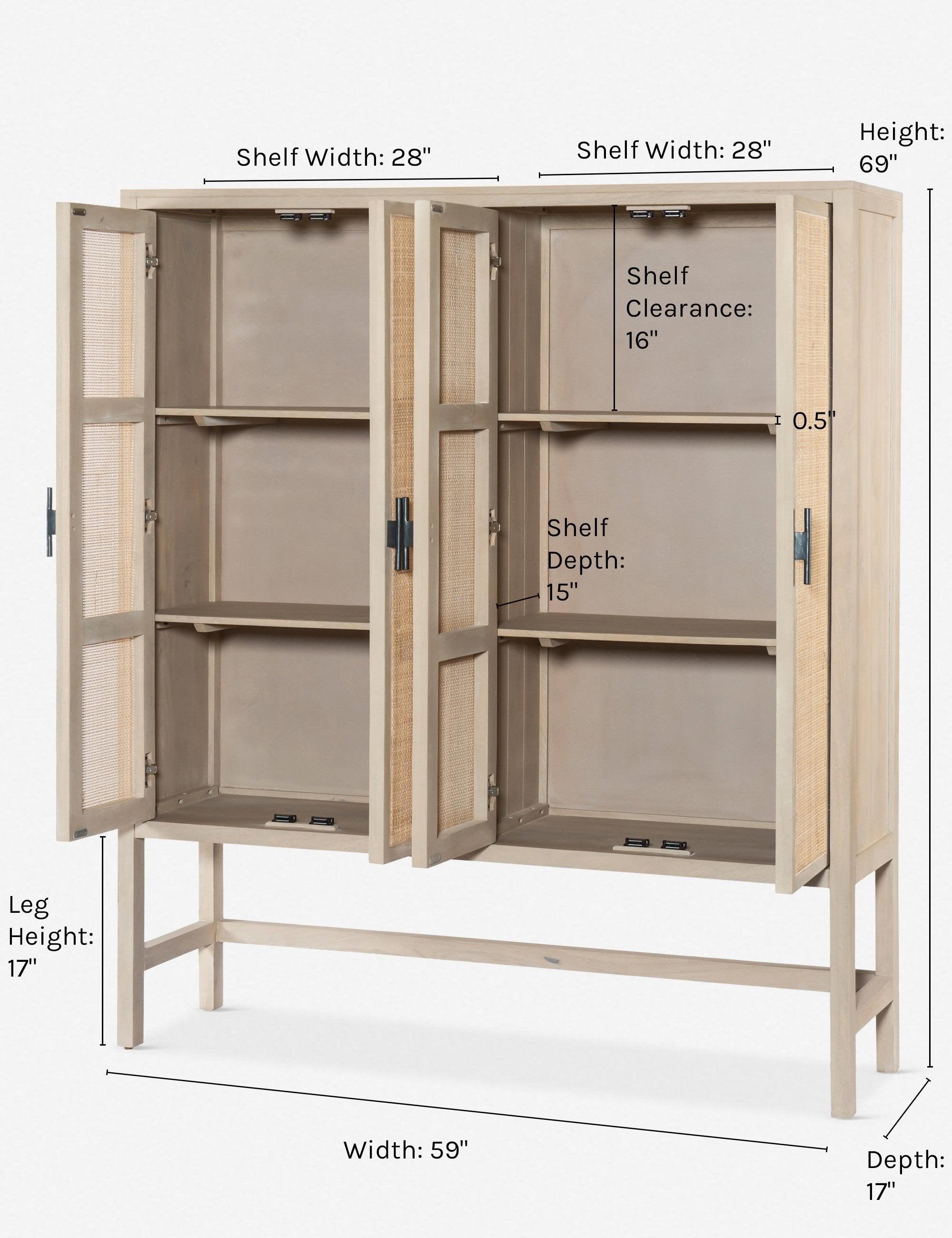 Contemporary Caprice Natural Mango and Cane Office Cabinet