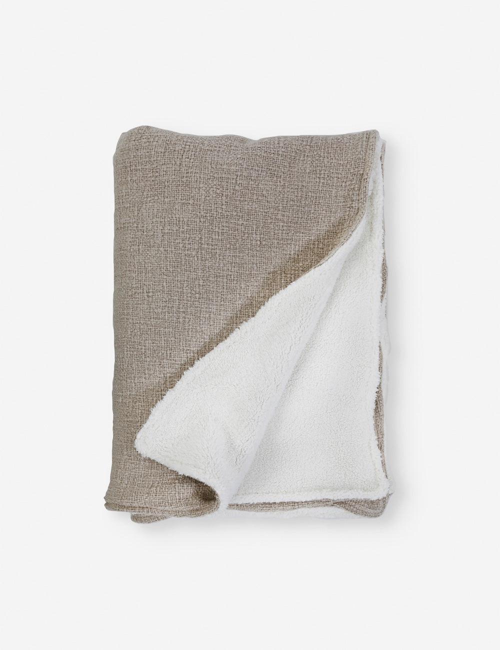 Humboldt Sand Sherpa and Fleece Reversible Throw Blanket 50"x70"