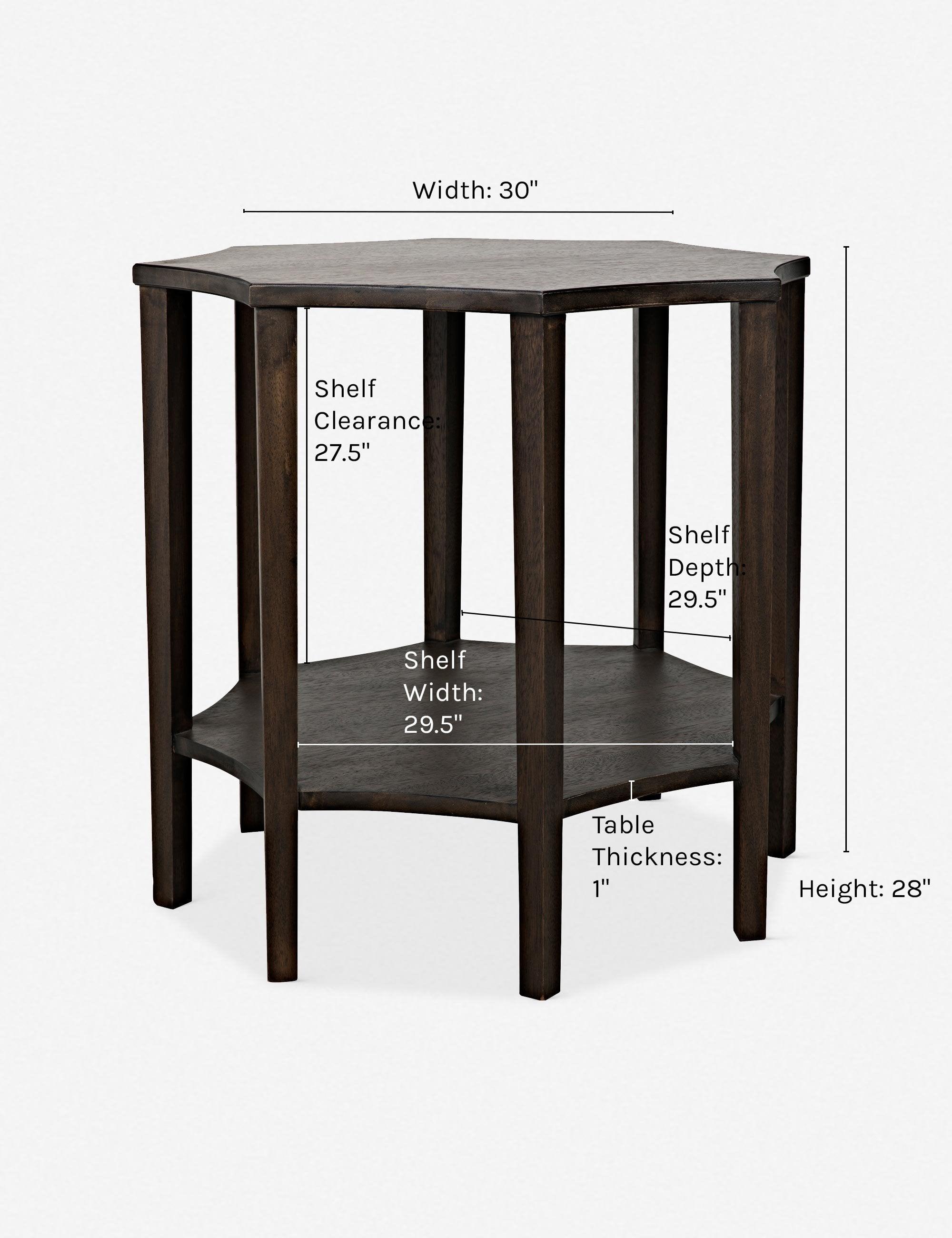 Ariana Octagonal Ebony Walnut Side Table