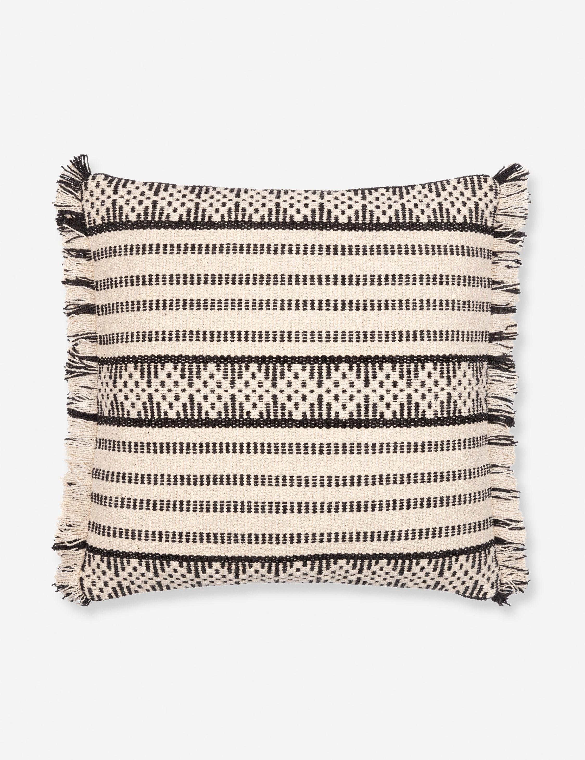 Eclectic Charm Square Kids Pillow - 18" x 18" - Cotton Beige/Black