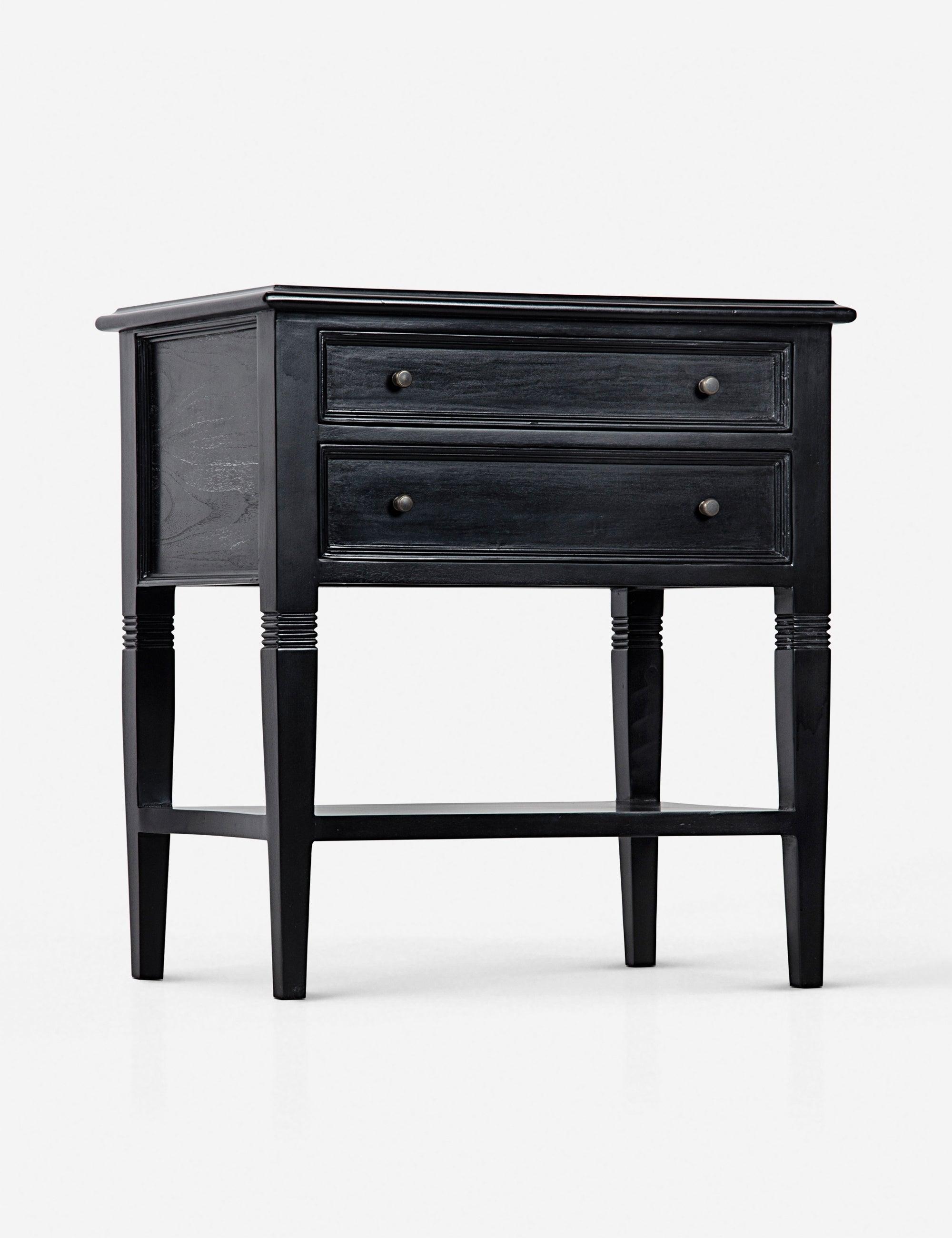 Luna 2 Drawer Nightstand - Hand Rubbed Black