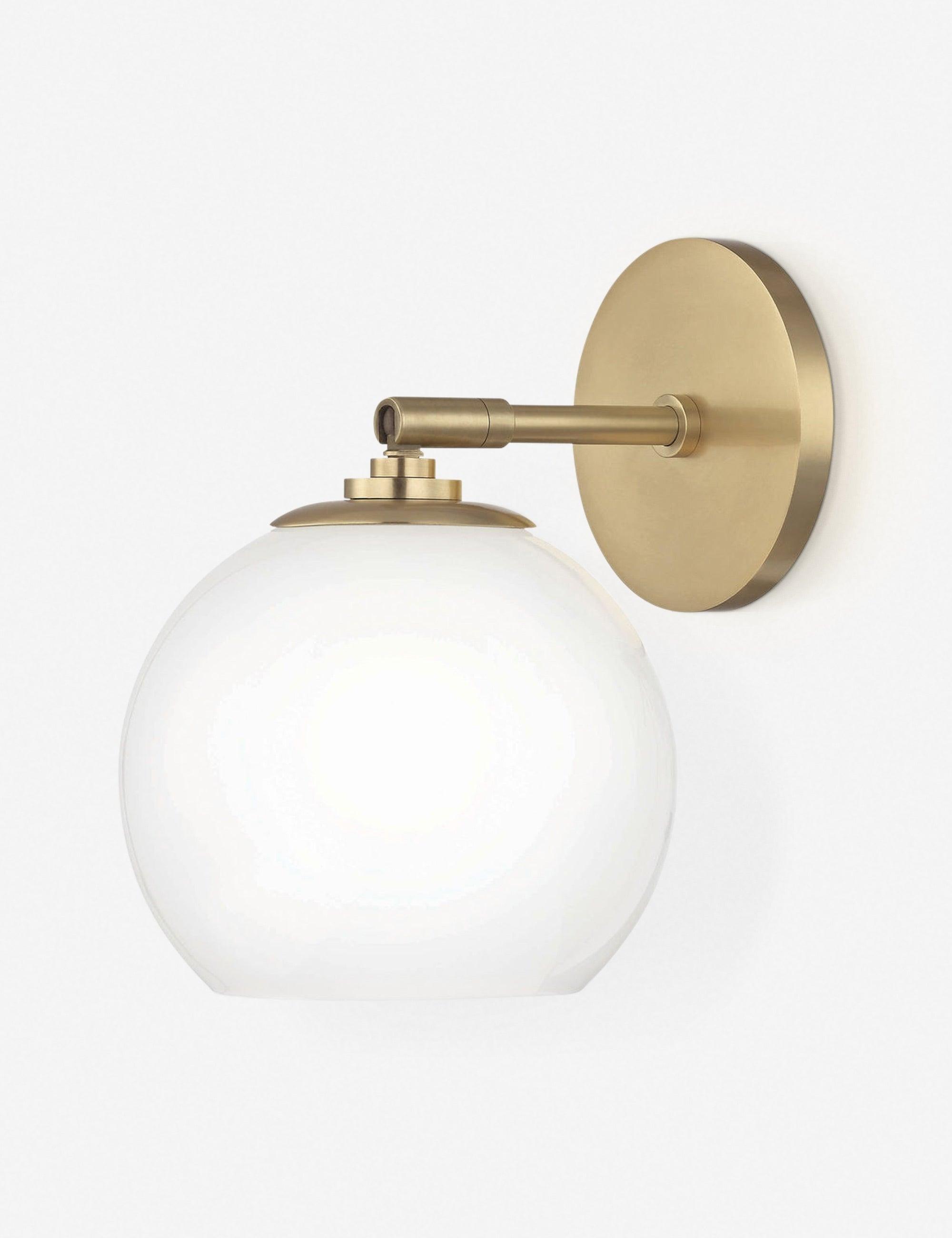 Elegant Aged Brass Dimmable Sconce with Frosted Glass Shade