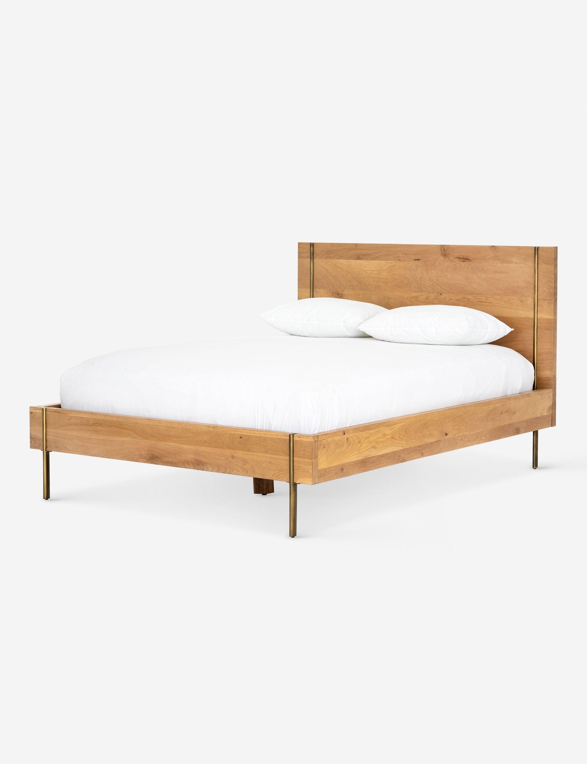 Carlisle Modern King Bed with Plush Oak Wood Frame