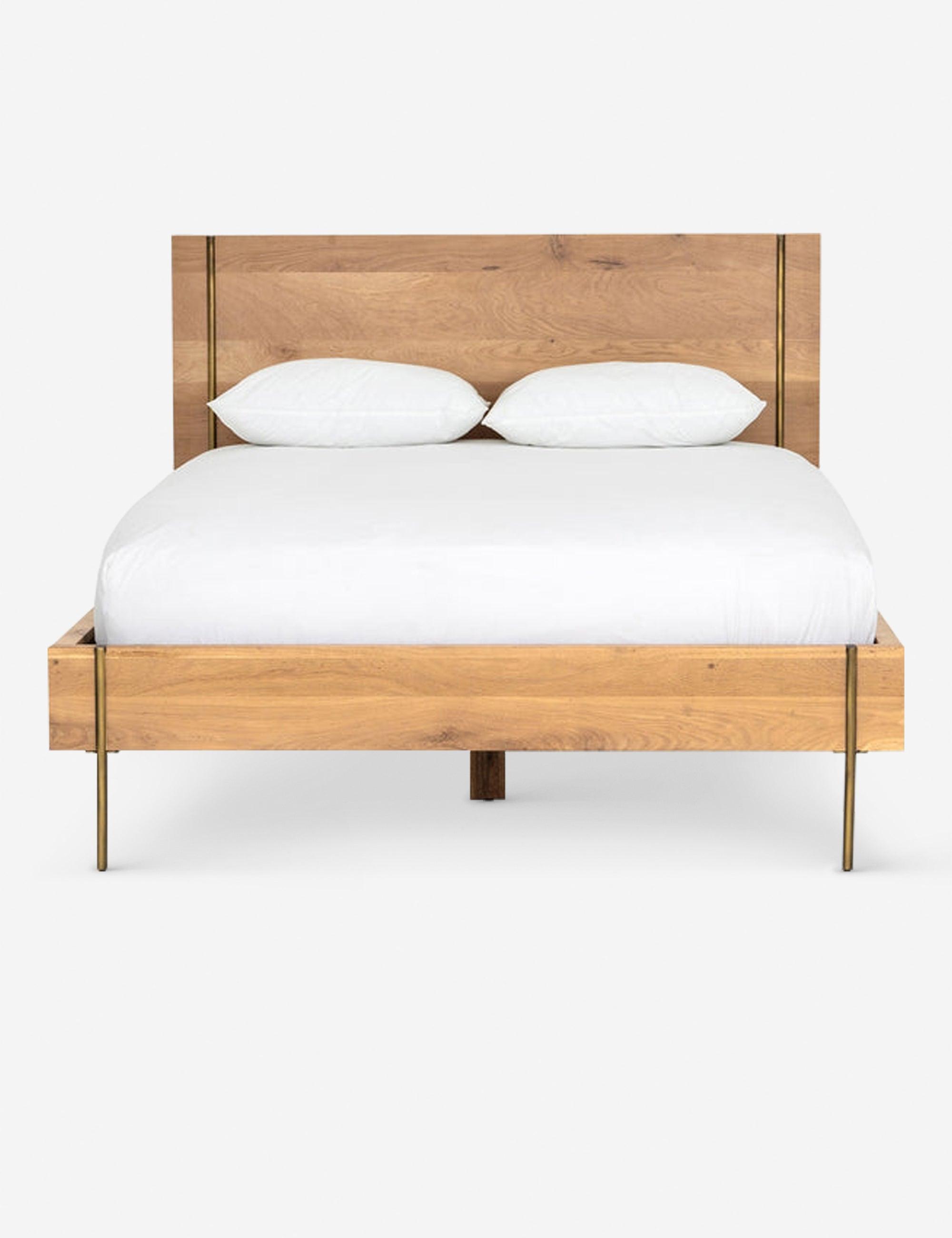 Carlisle Modern King Bed with Plush Oak Wood Frame