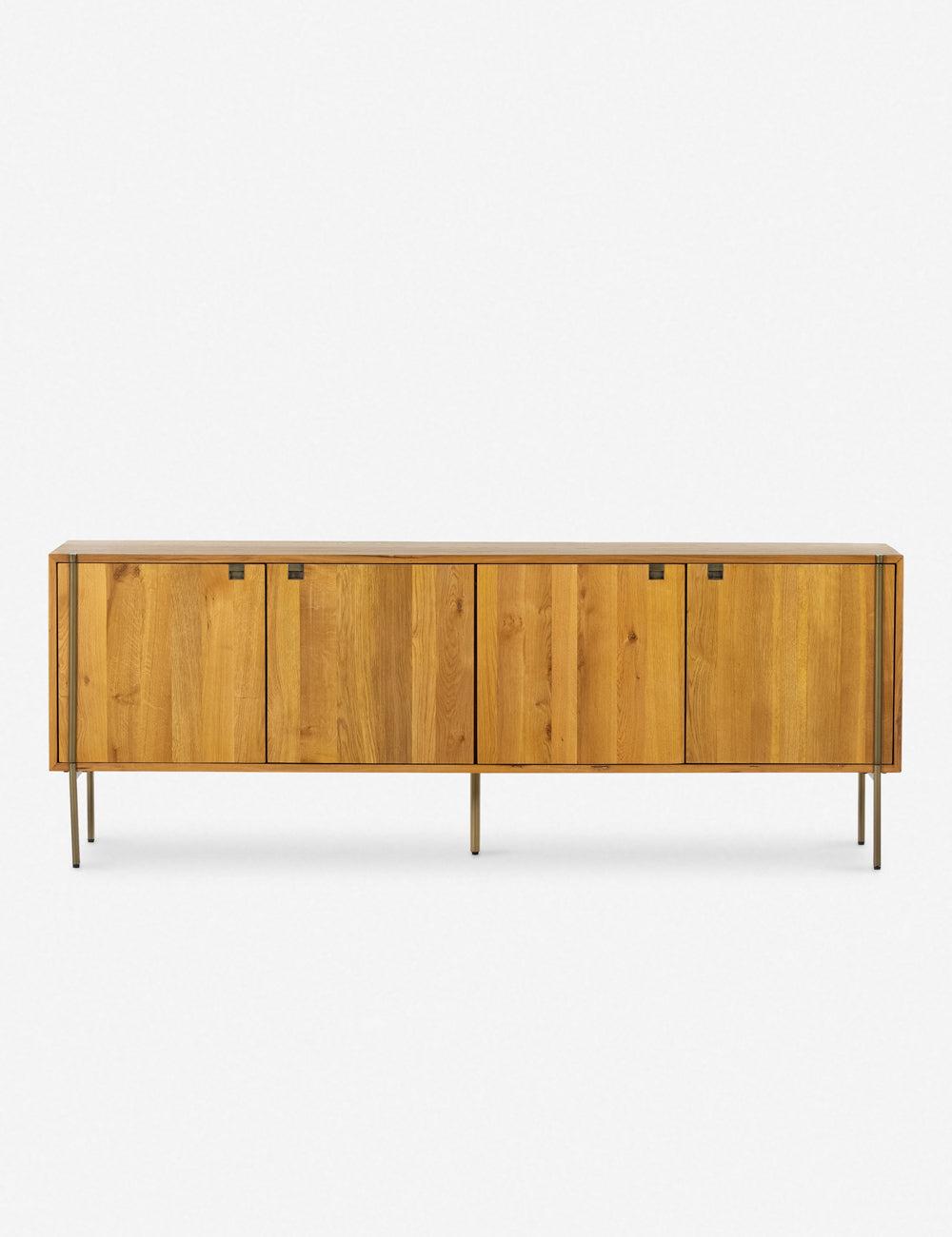 Carlisle Natural Oak Sideboard with Satin Brass Hardware