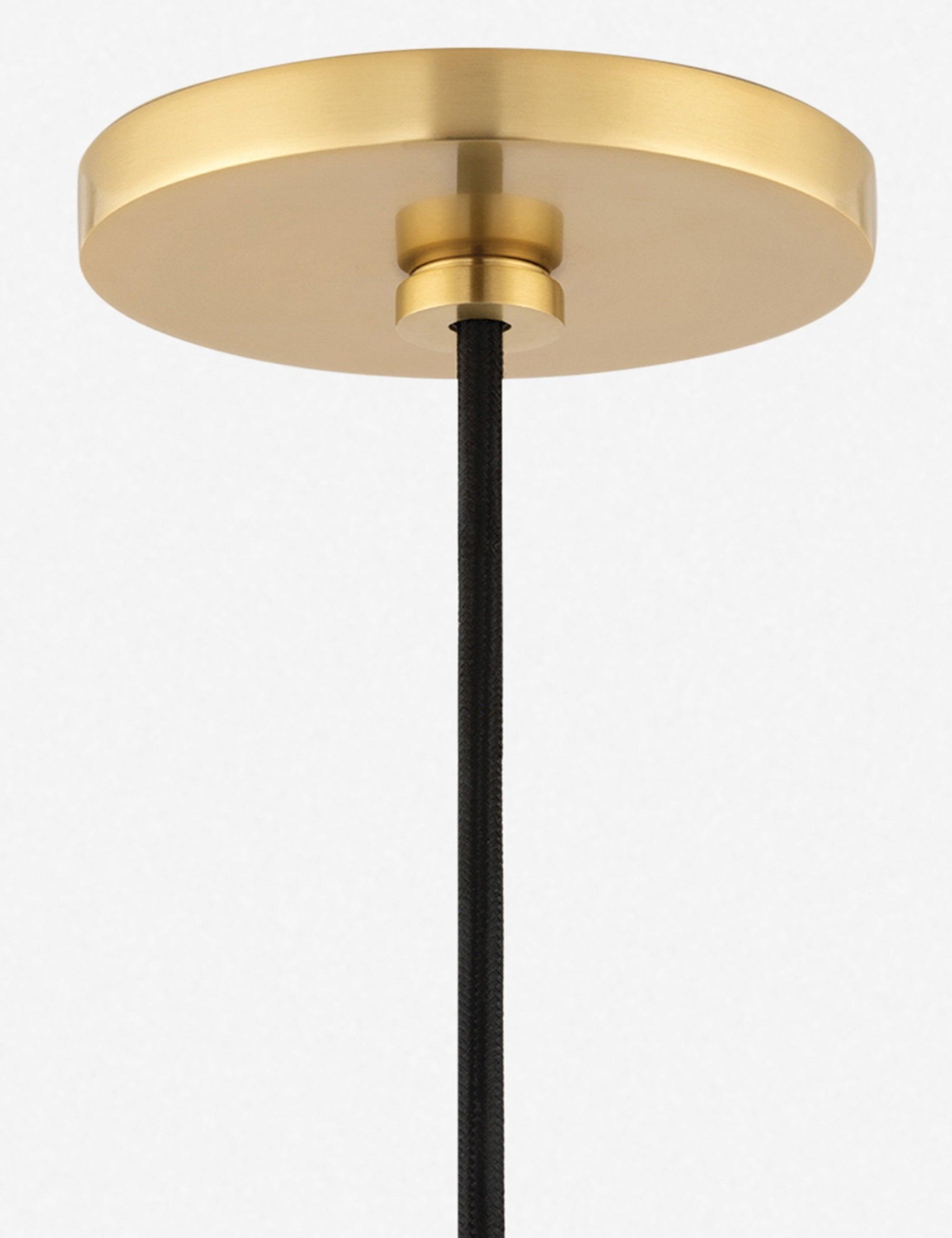 Transitional Kiki Aged Brass and Cream Metal Pendant Light