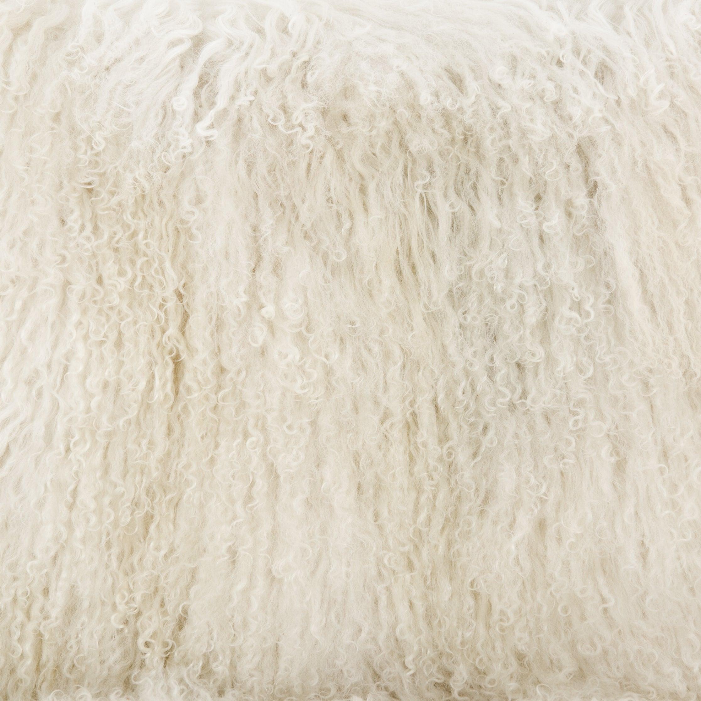 Drifted Oak Frame Cream Mongolian Fur 24.5" Accent Chair