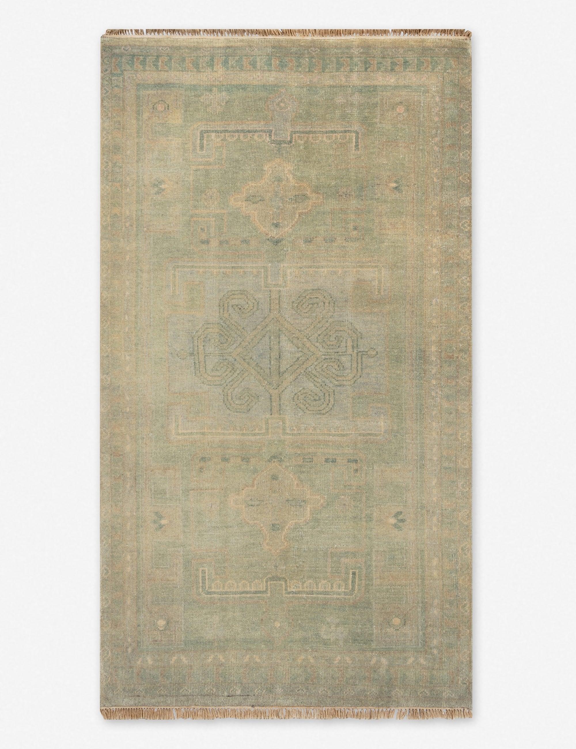 Hand-Knotted Oriental Wool Rug in Sage - 8' x 10'