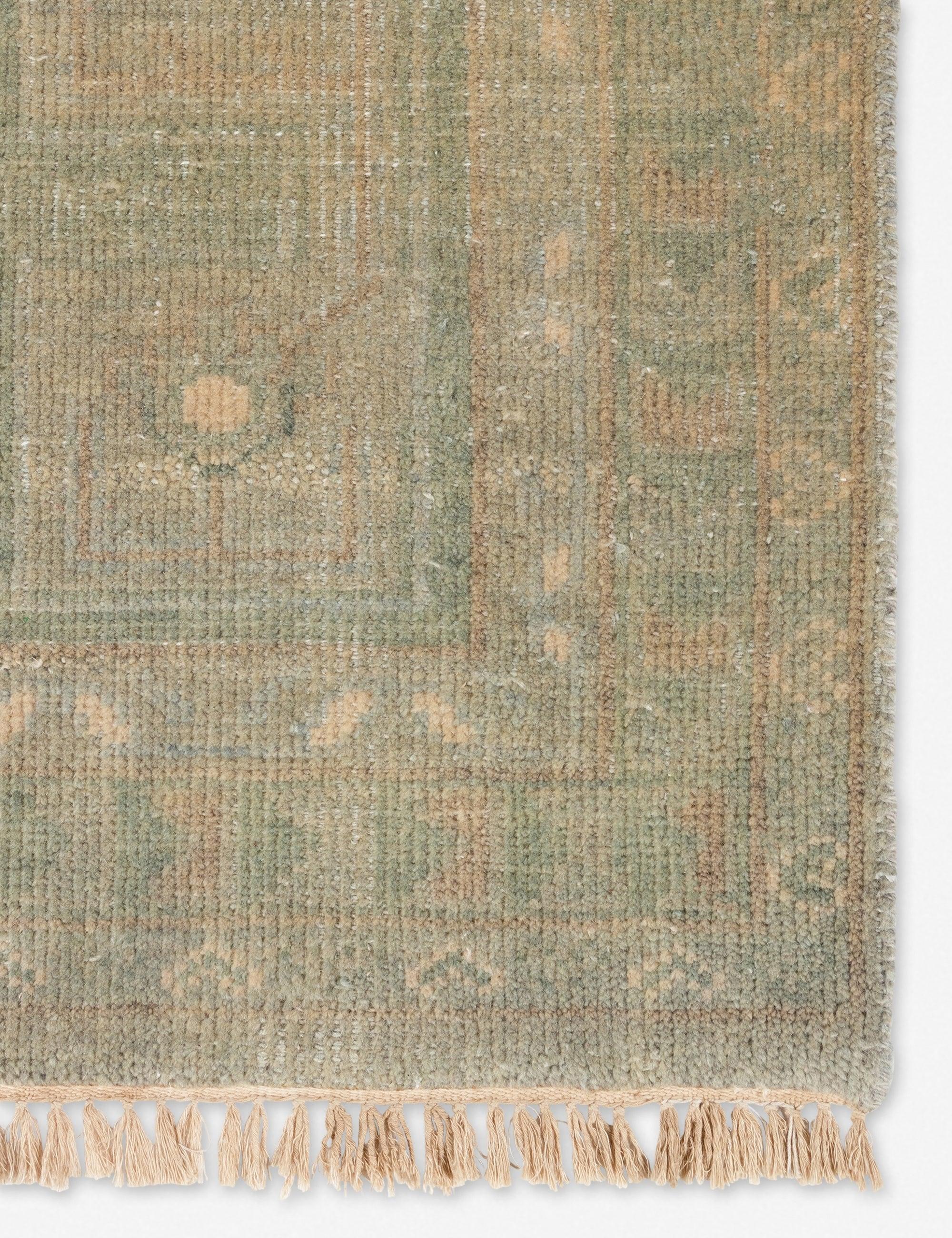 Hand-Knotted Oriental Wool Rug in Sage - 8' x 10'