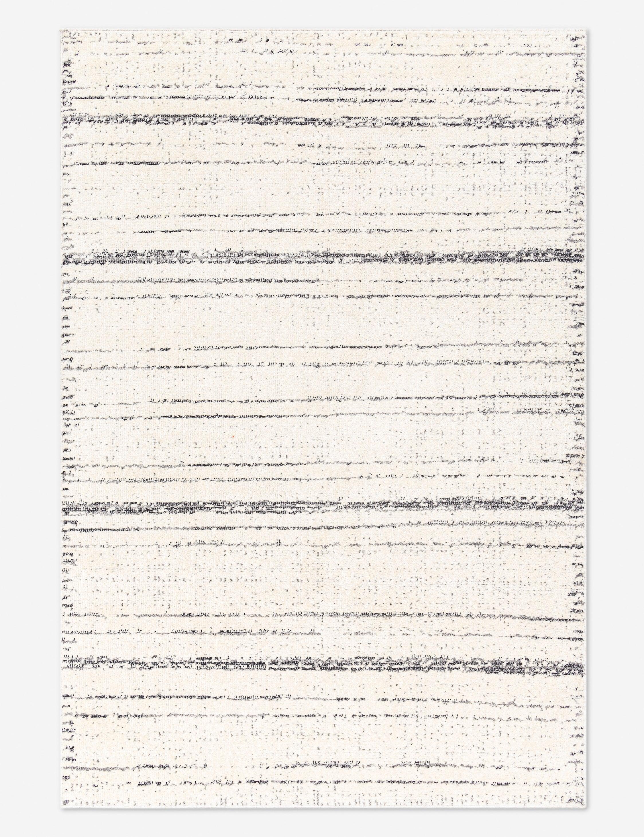 Elysian Gray Stripe 67" x 47" Synthetic Area Rug