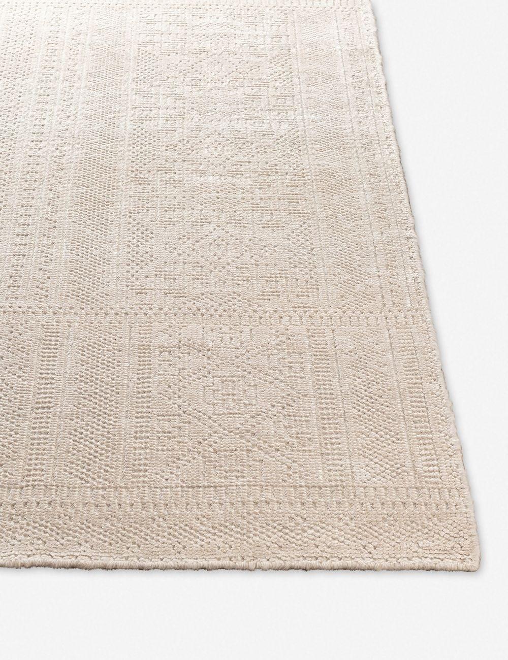 Hand-Knotted Moroccan Denim & Khaki Wool-Viscose Runner Rug