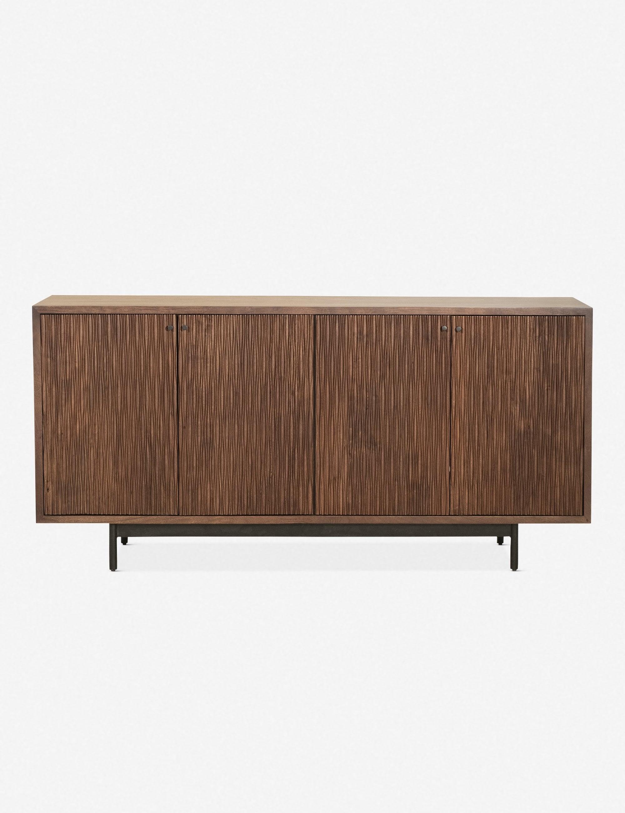 Porto Dark Finish Acacia & Steel Mid-Century Sideboard