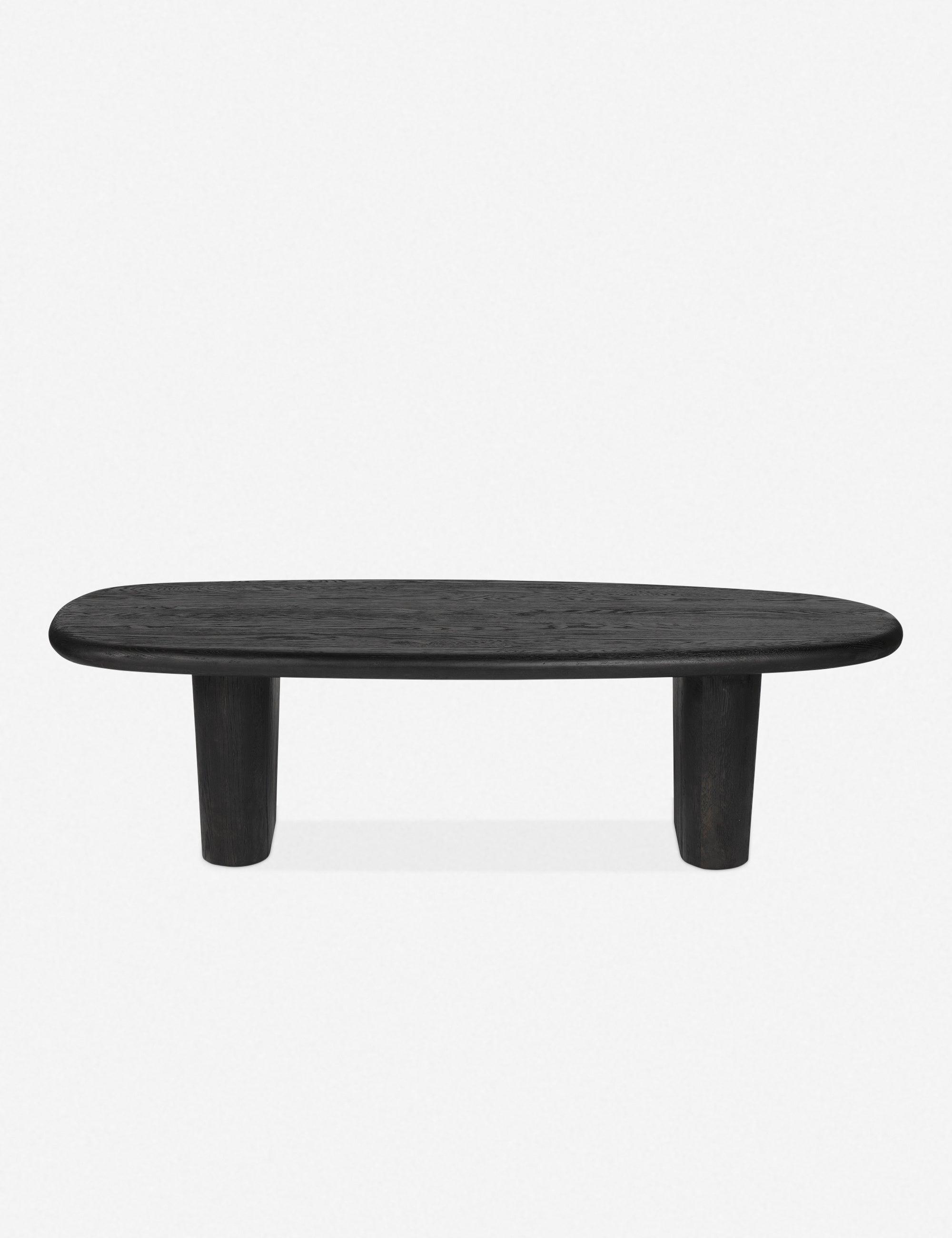 Charcoal Oil-Finished Round Oak Wood Coffee Table