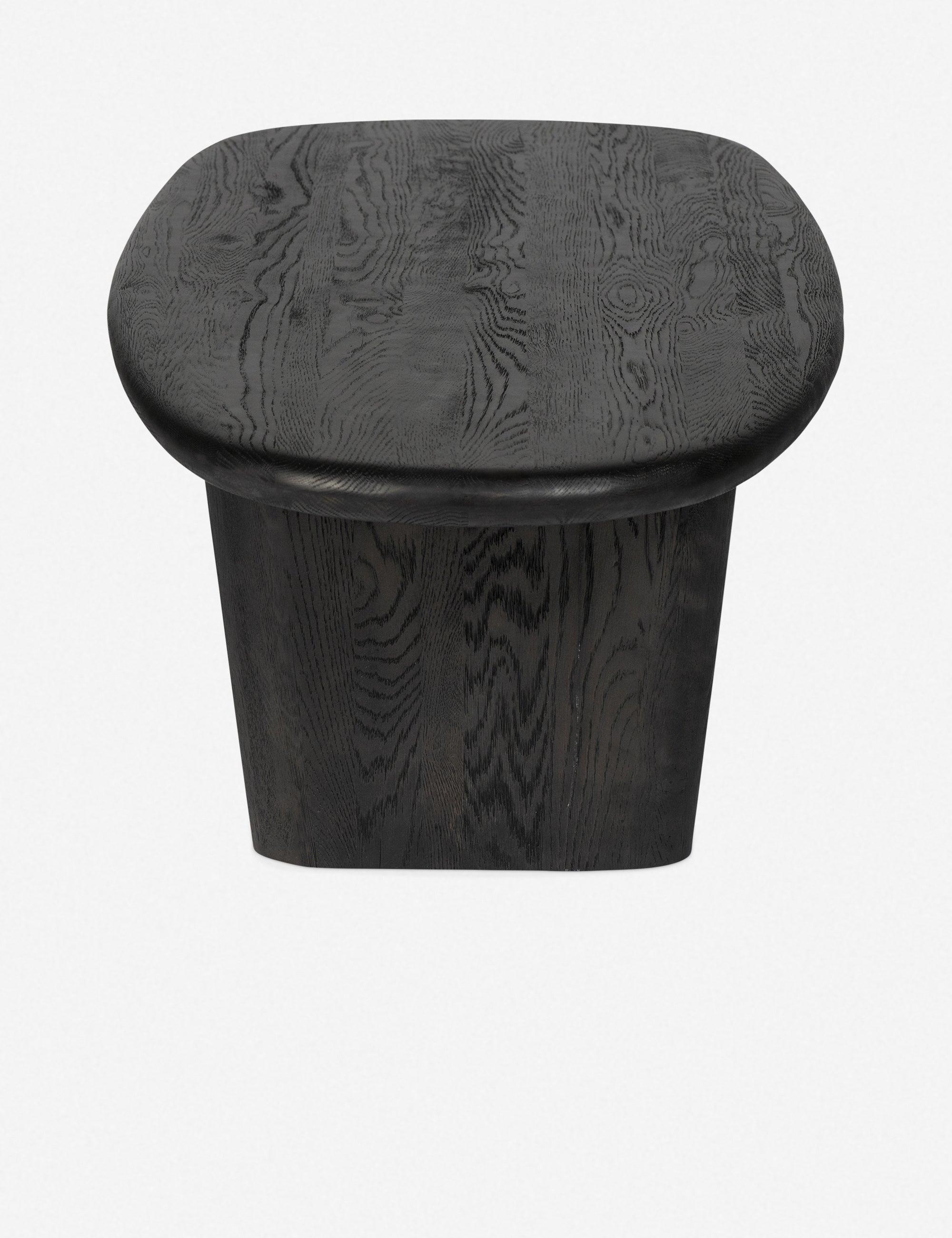 Charcoal Oil-Finished Round Oak Wood Coffee Table