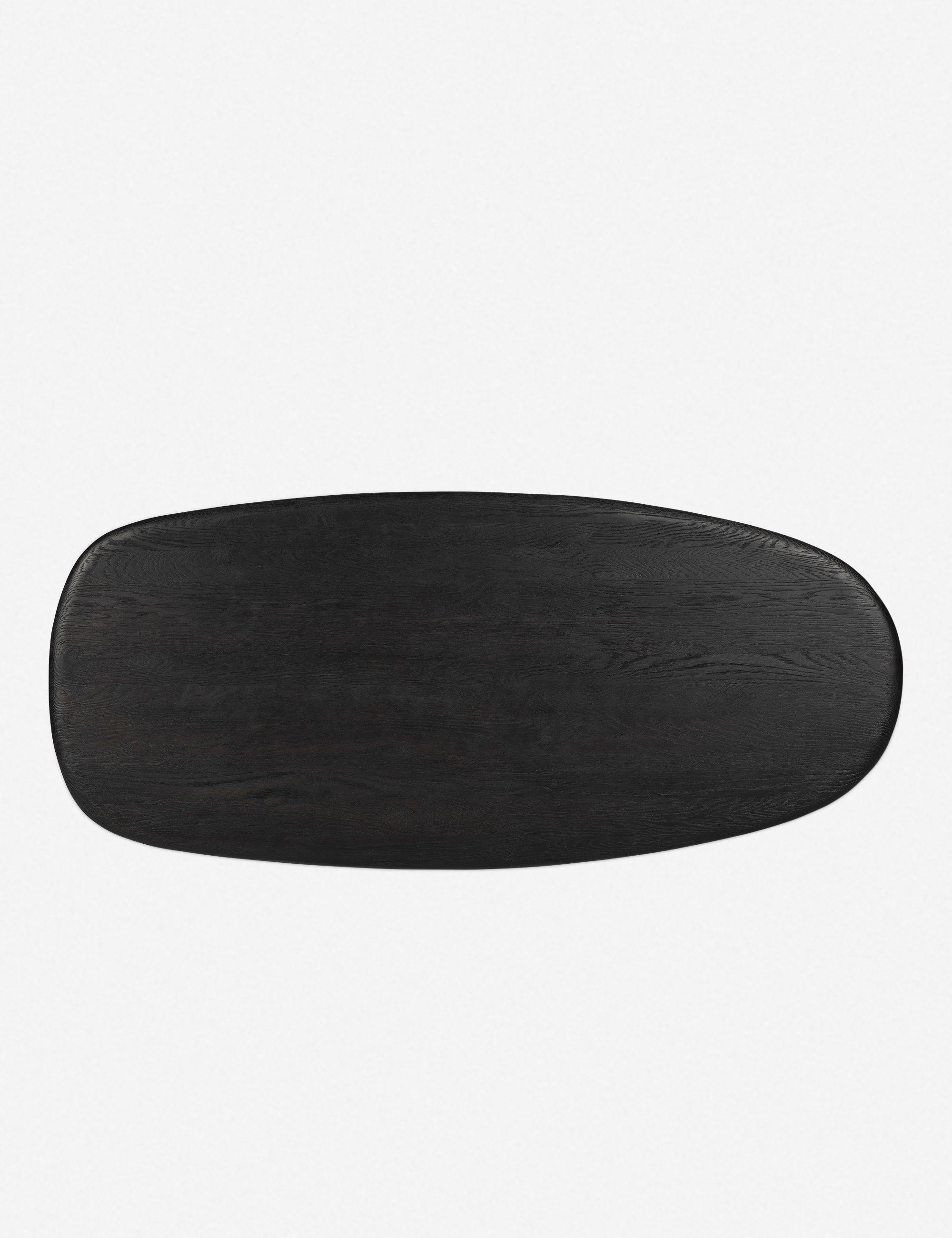 Charcoal Oil-Finished Round Oak Wood Coffee Table