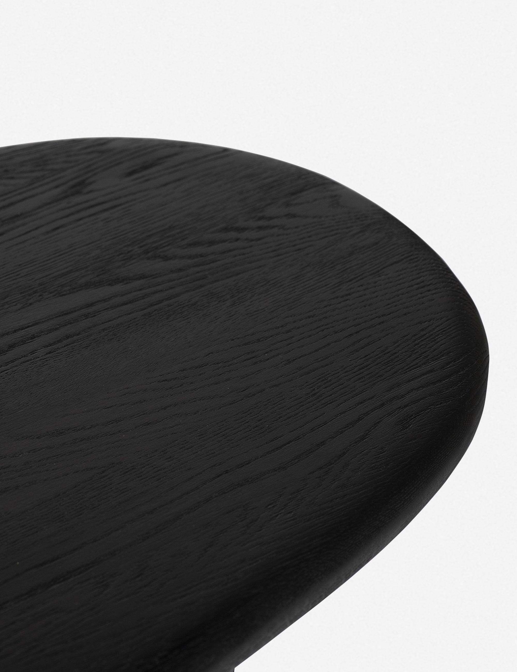 Charcoal Oil-Finished Round Oak Wood Coffee Table
