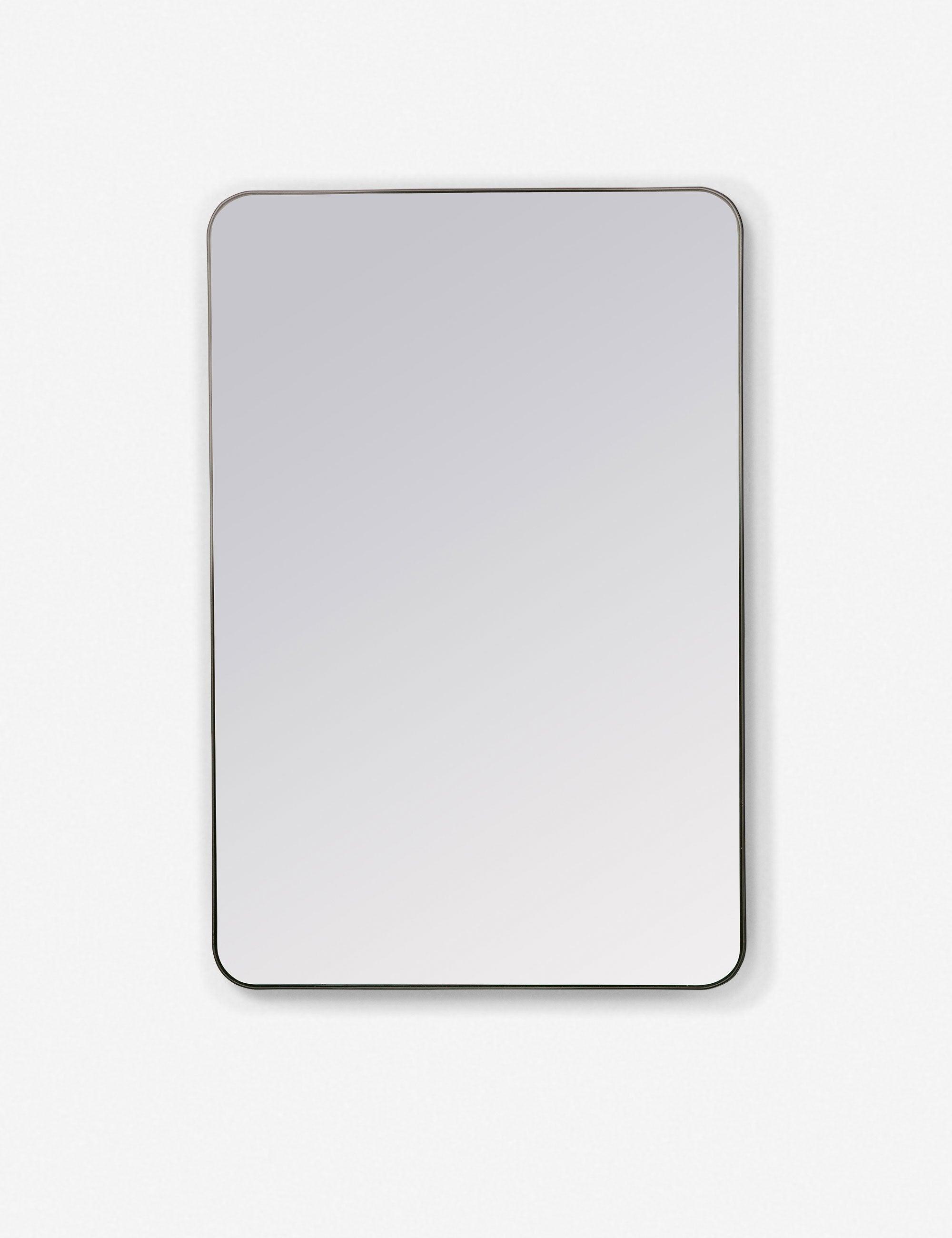 Aster Full-Length Rectangular Wood Mirror in Matte Black