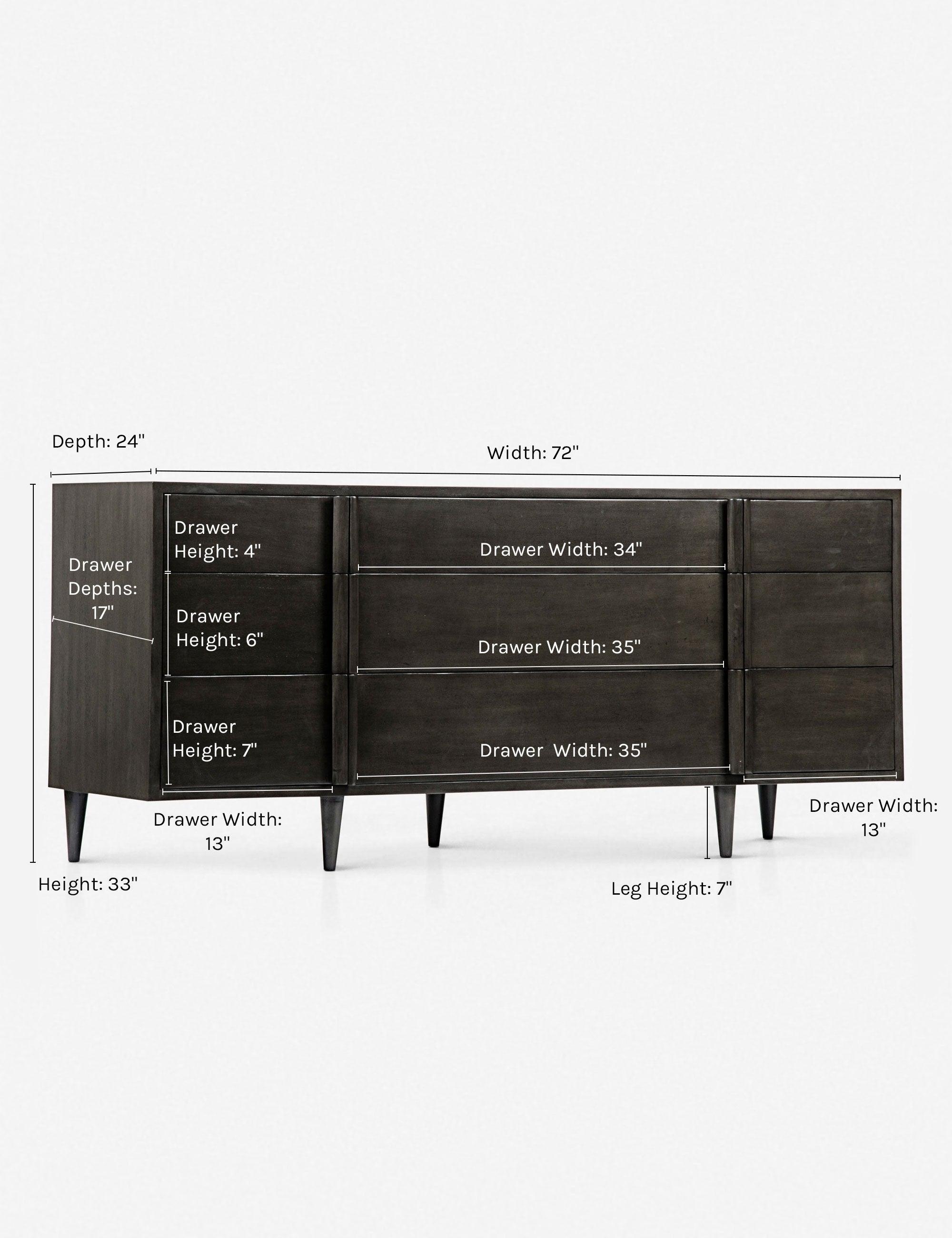 Noir Morten 9-Drawer Mahogany Dresser in Neutral Finish