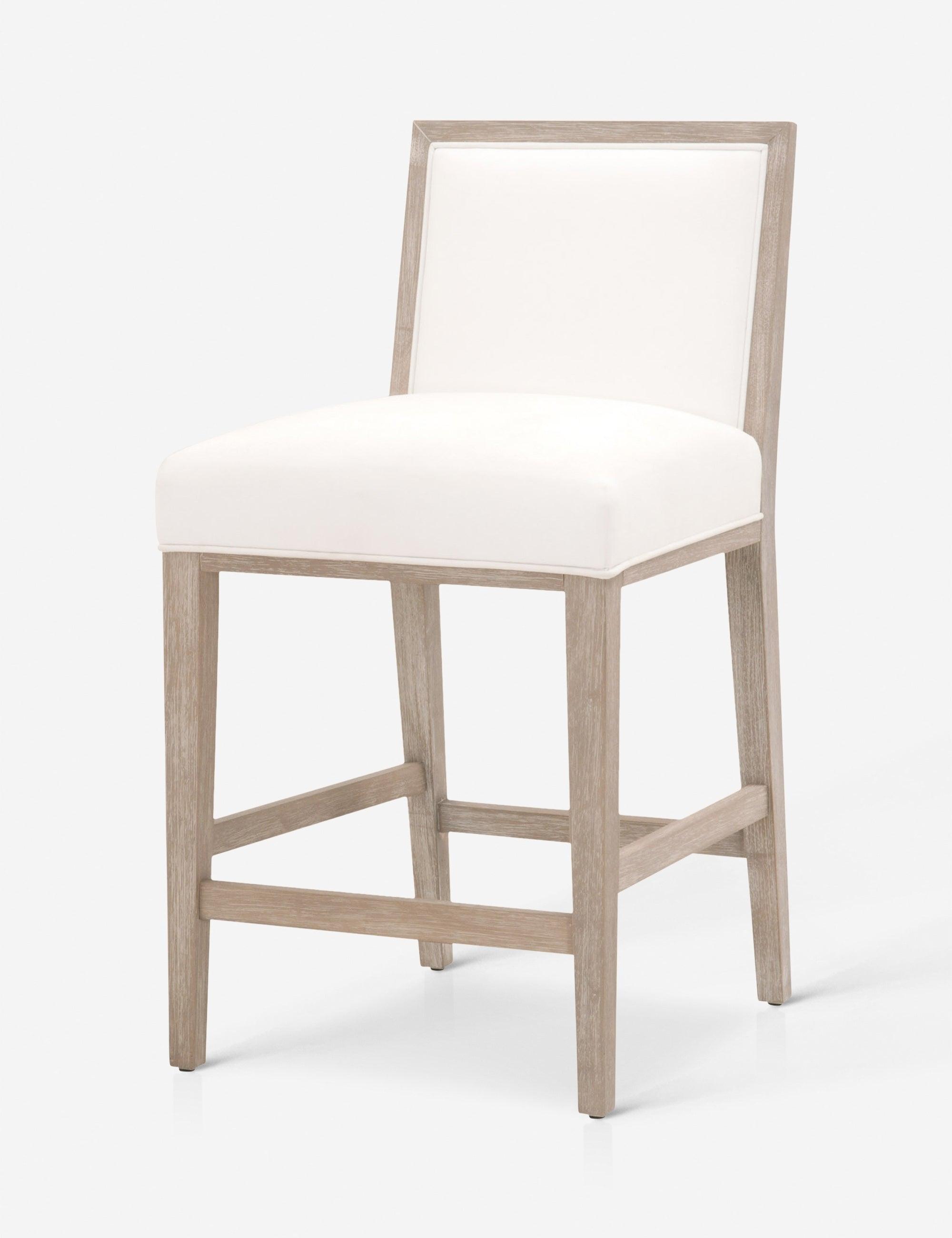 Pearl White Transitional Wood Counter Stool Set of 2