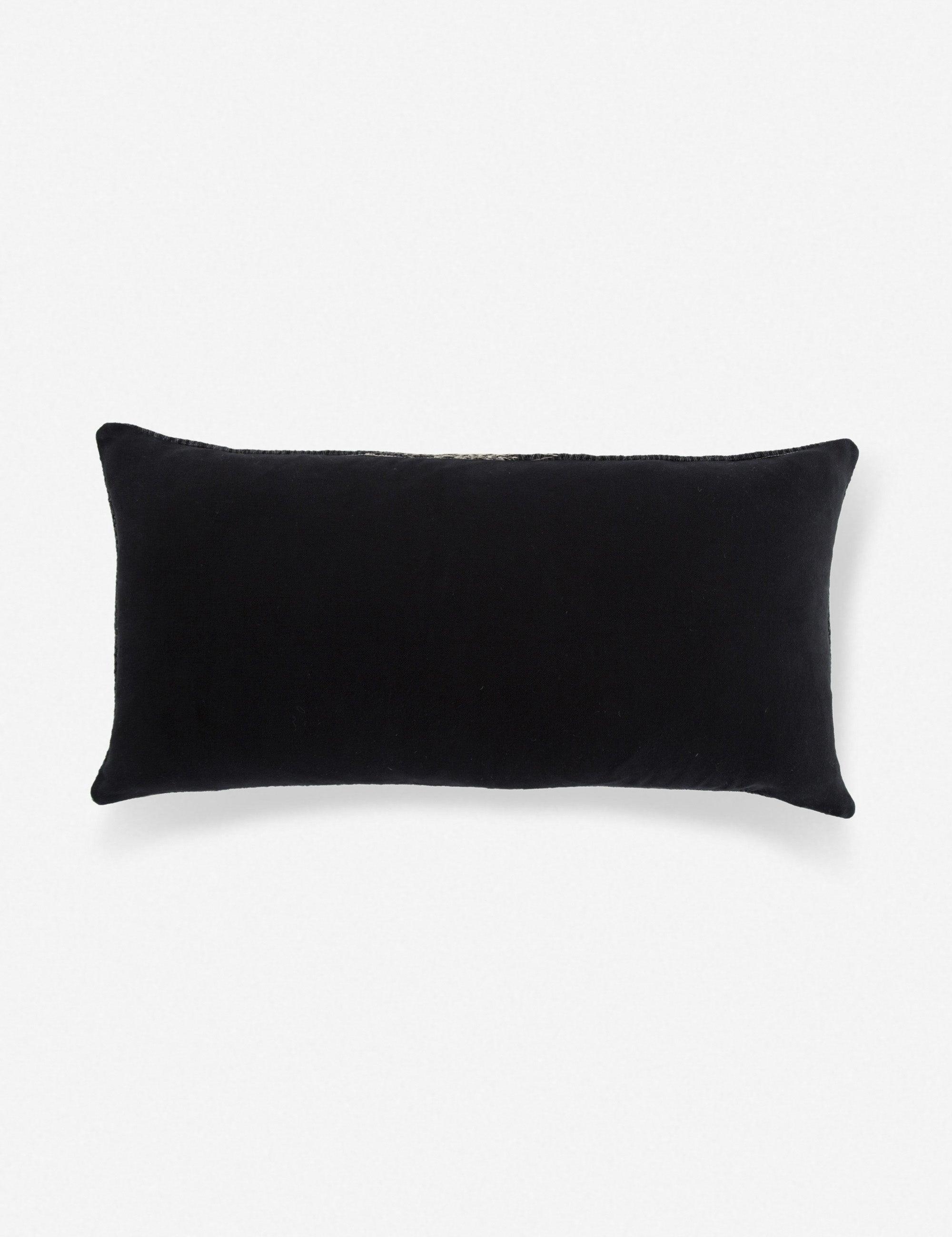 Aravalli Ombre Black and Gray Wool Lumbar Pillow