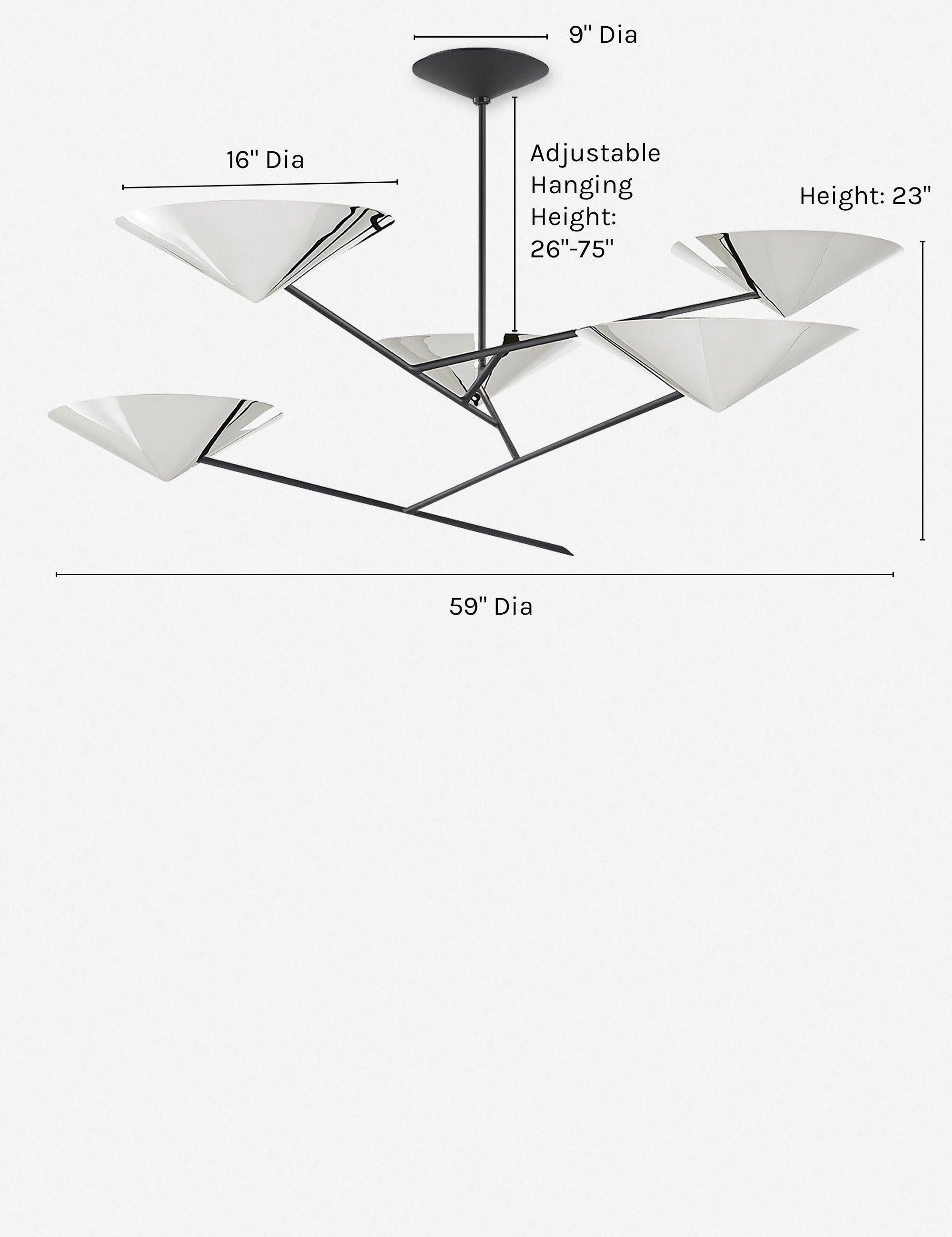 Nari Chandelier - Polished Nickel / 5 Light
