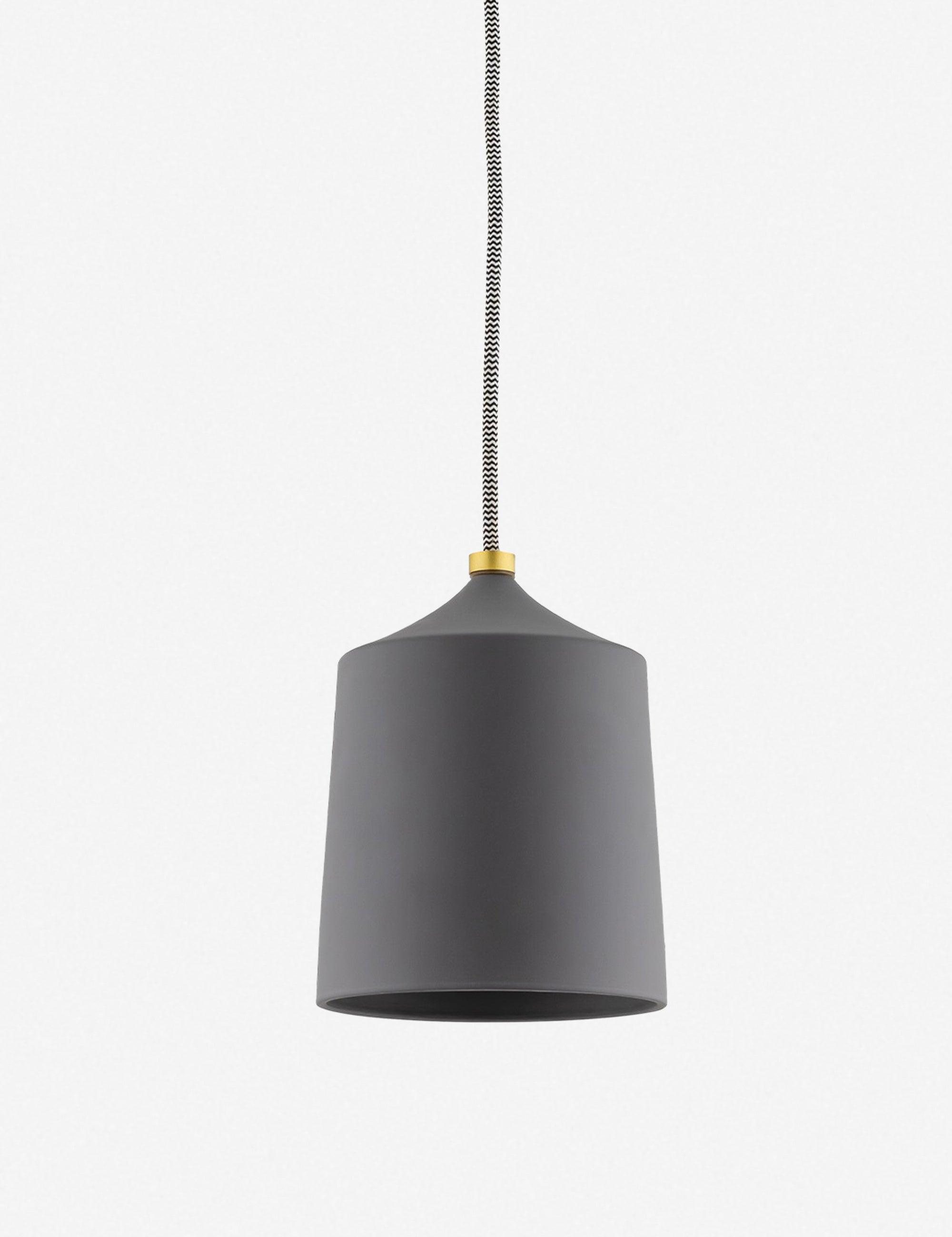 Luxe Aged Brass & Matte Black Ceramic Pendant Light