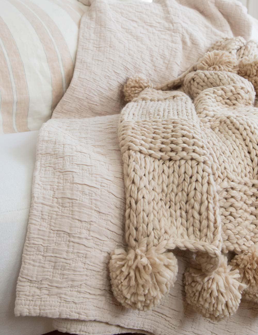 Oulu Throw by Pom Pom At Home - Natural